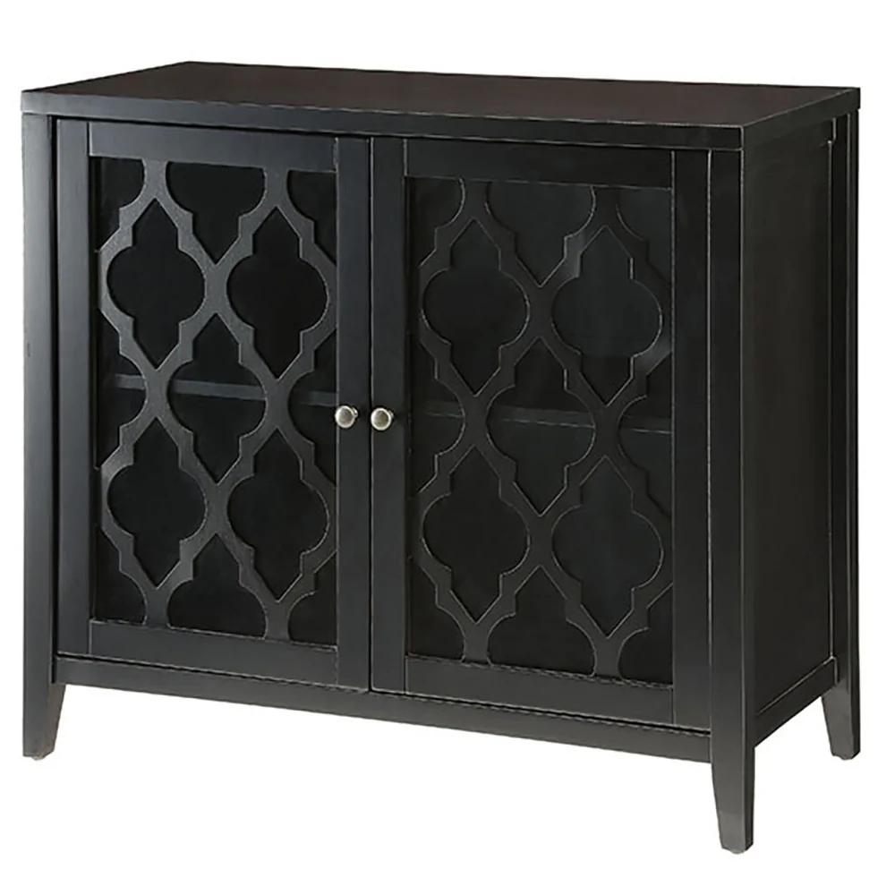 Black Console Table with Shelf Inside
