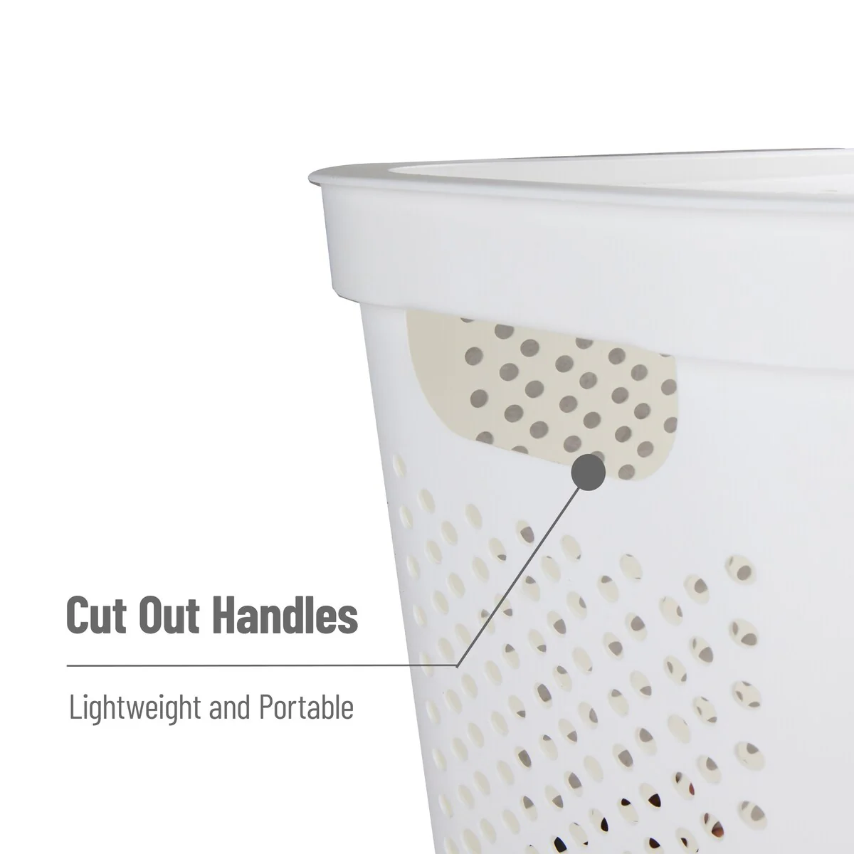 Mind Reader 60L Slim Laundry Hamper, Clothes Basket, Lid, Ventilated, Plastic, 17.25