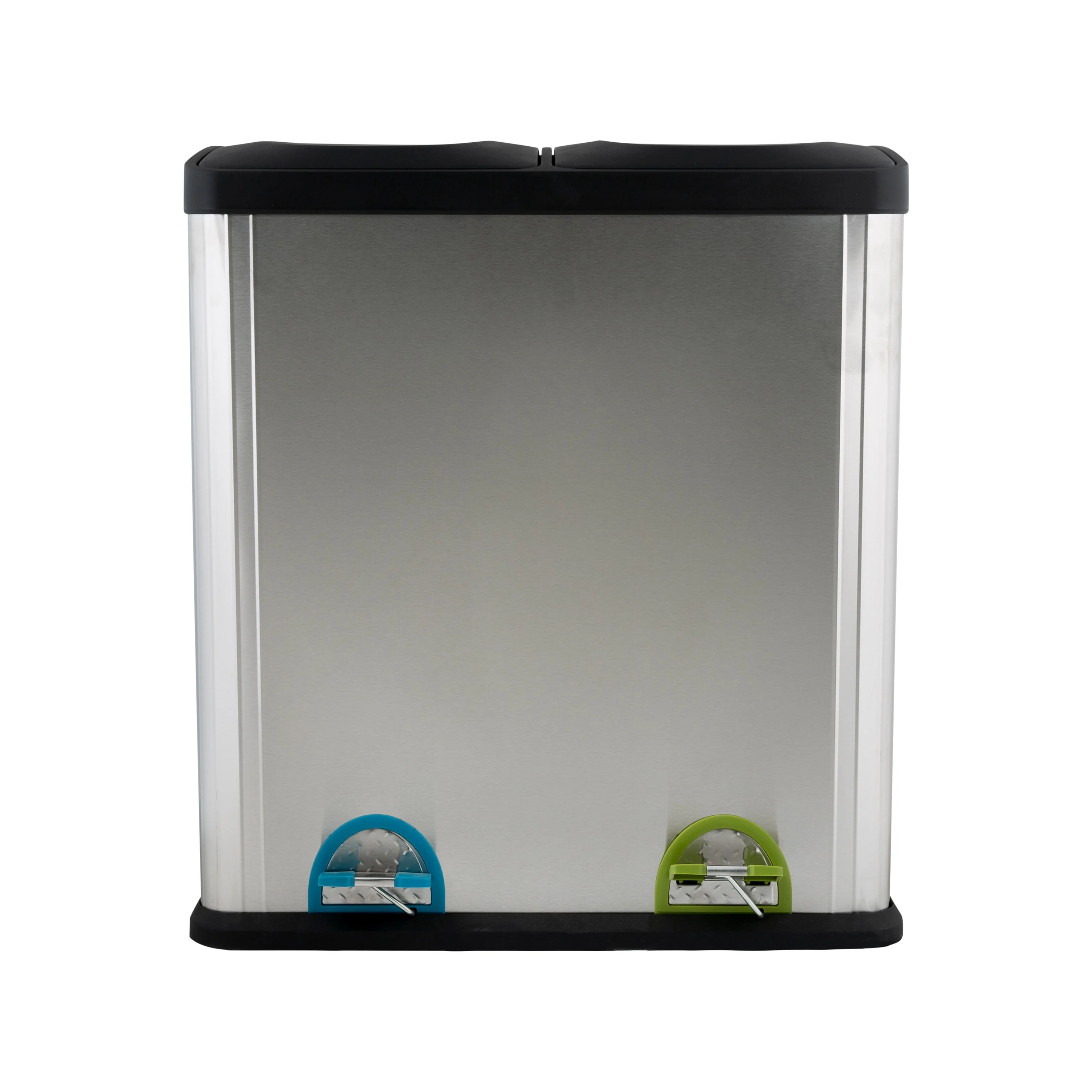 Organize It All 60 Liter 2 Compartment Stainless Recycle Bin