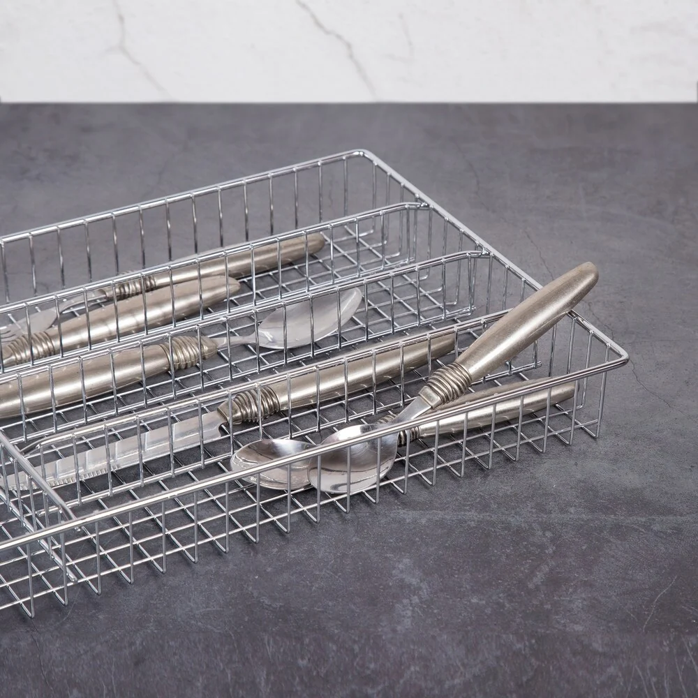 Creative Home Deluxe 5 Compartments Chrome Finished Cutlery Tray - 14.3