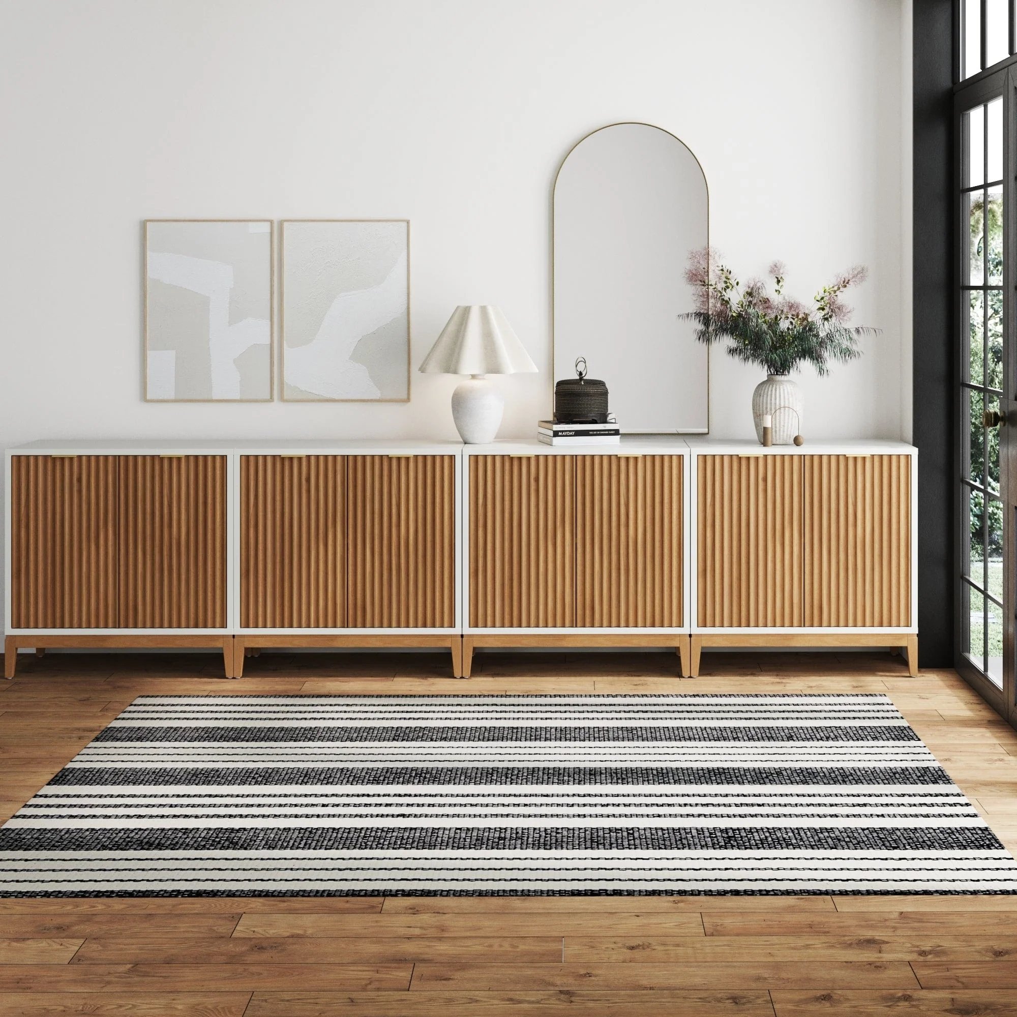 Jasper Modern Sideboard, Kitchen Storage Cabinet with Fluted Doors