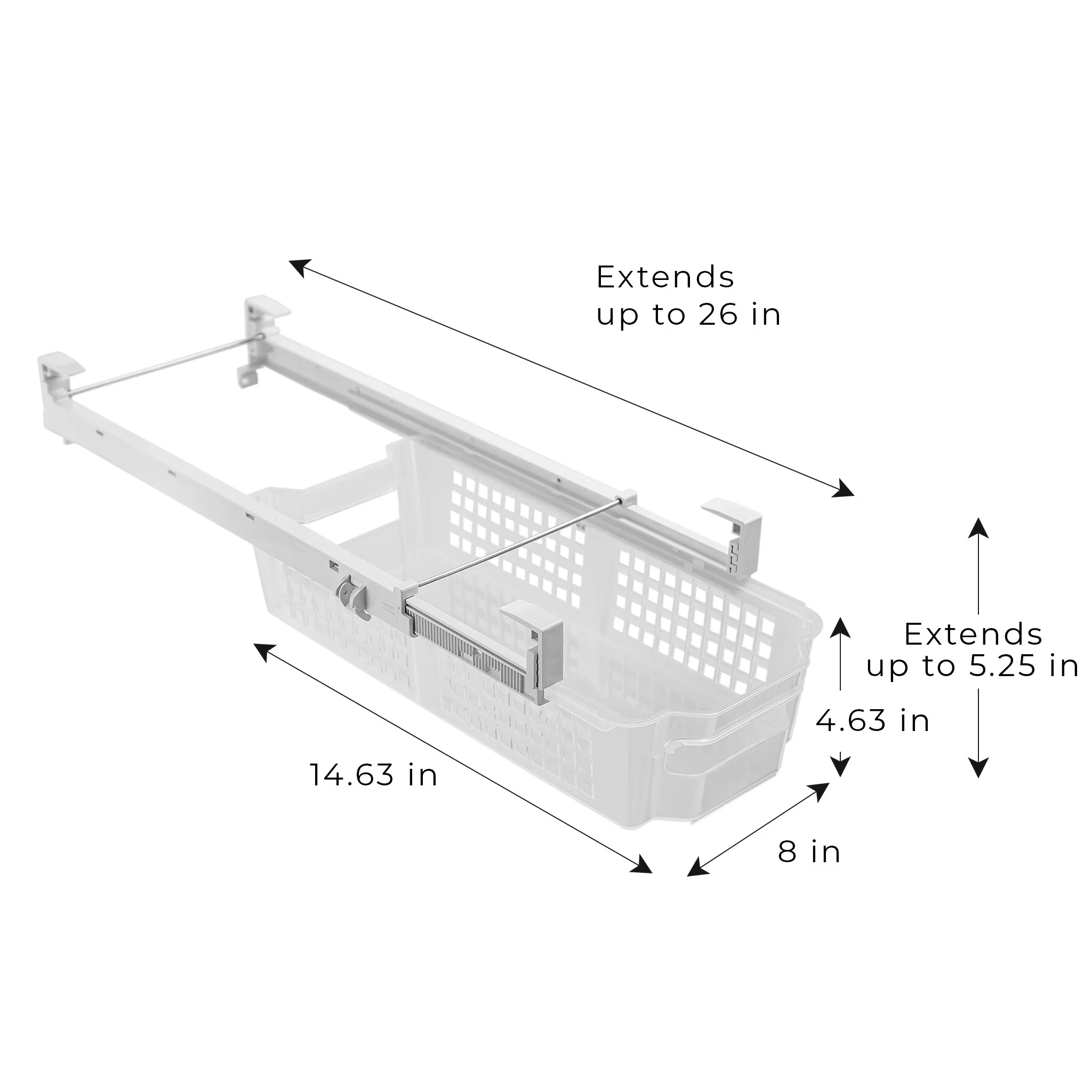 Smart Design Adjustable Pull Out Refrigerator Drawer