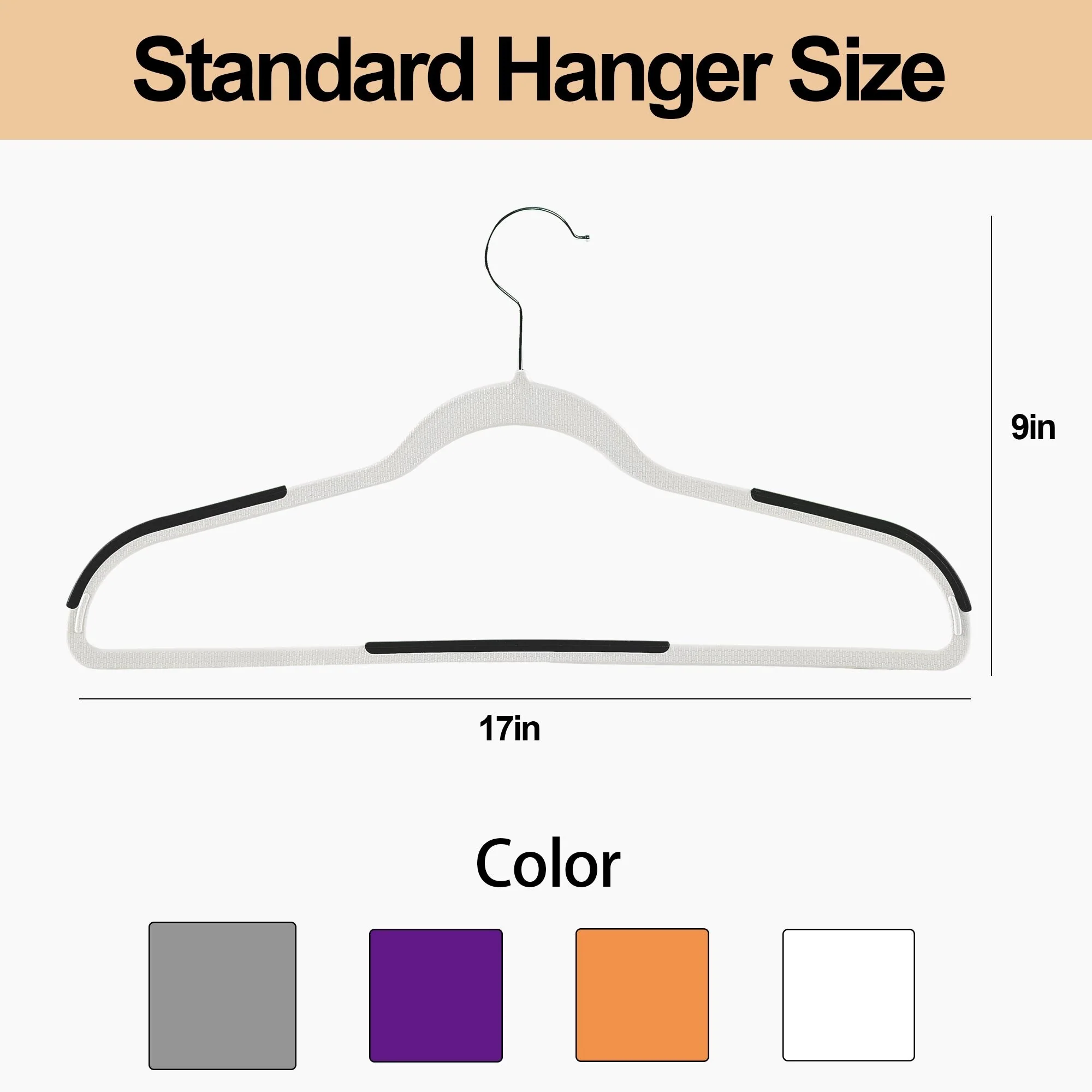 Clothes Hangers Plastic Coat Hangers Non-Slip Space-Saving Swivel Hook