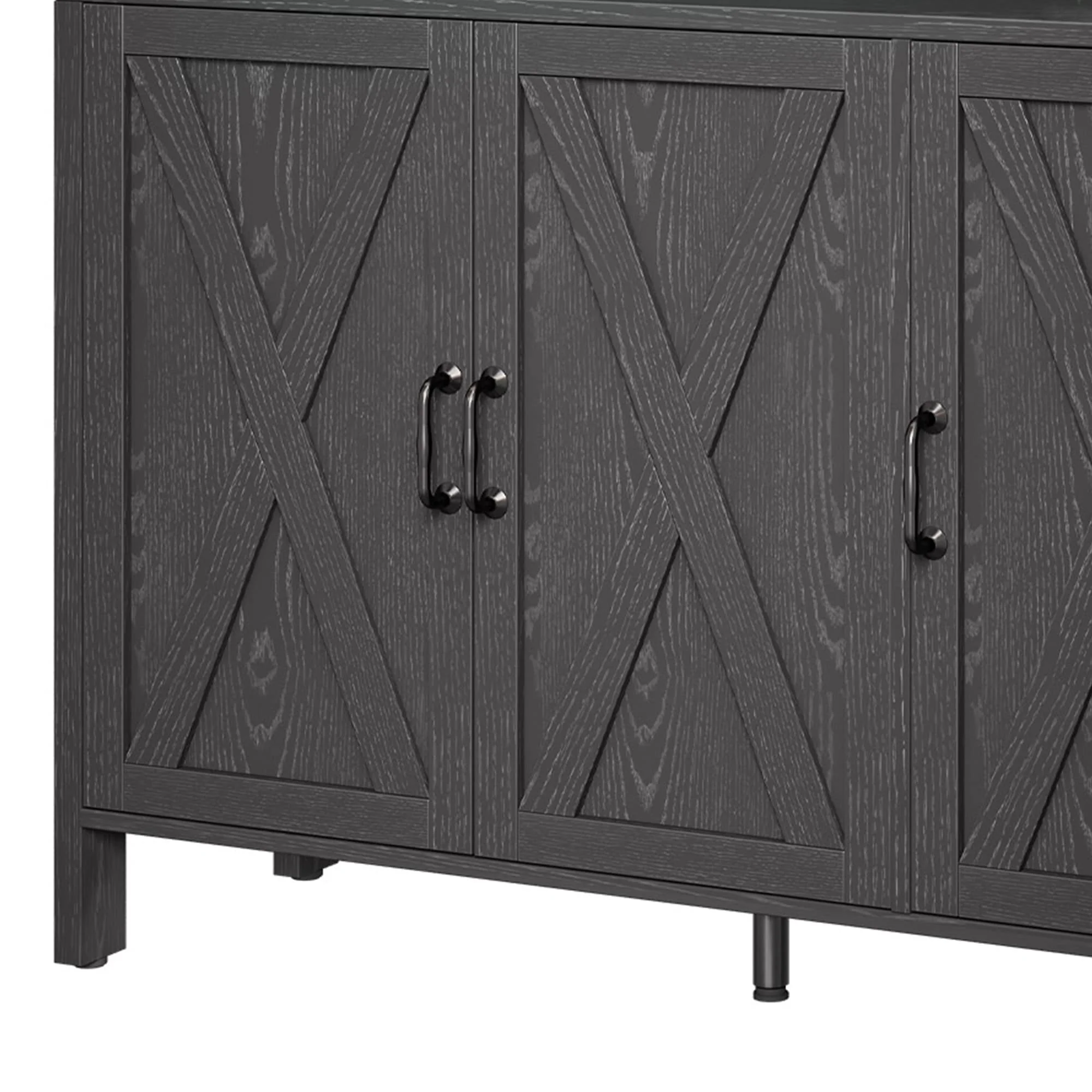 Moasis Farmhouse Bar Cabinet Wine Rack with RGB Light and Power Outlet