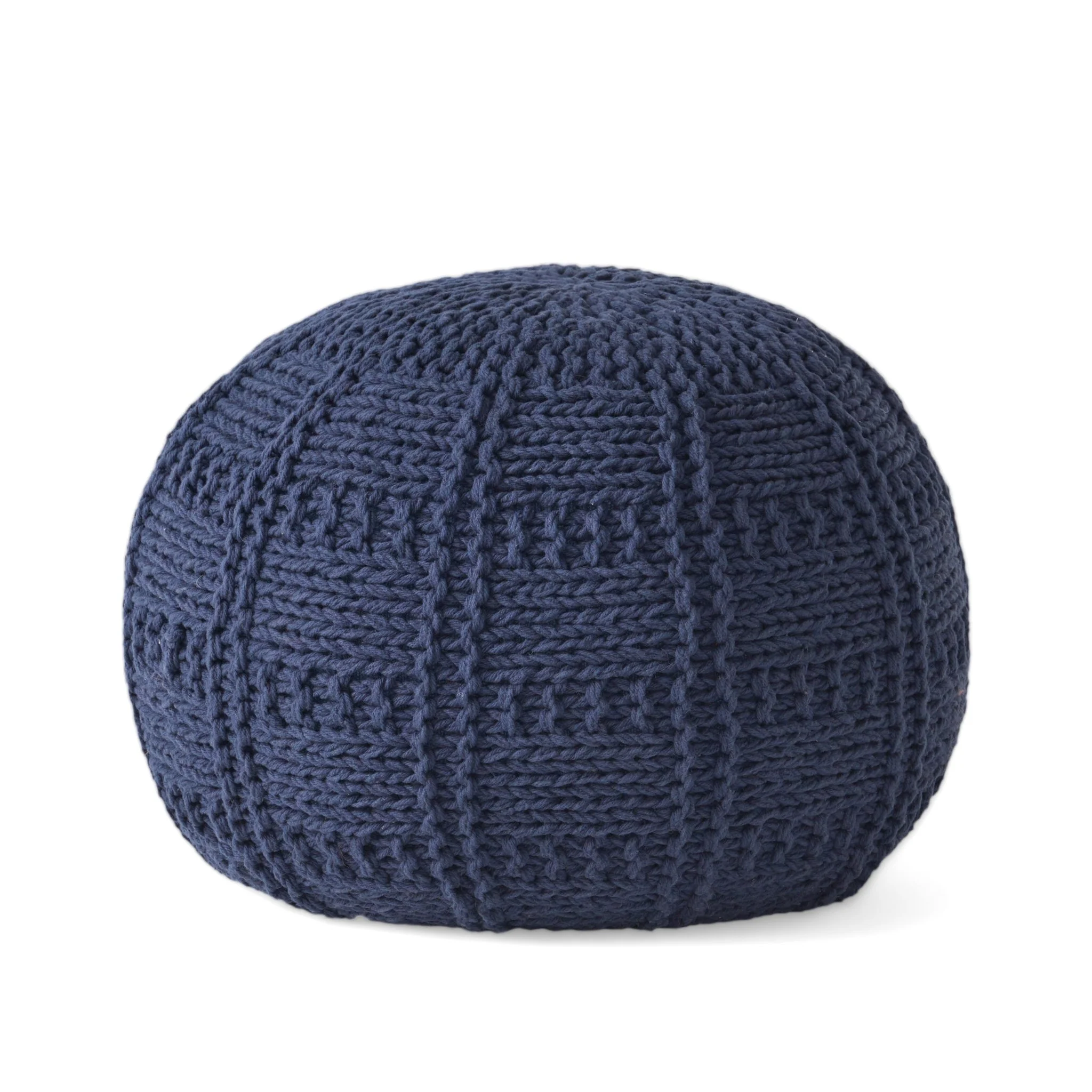 Fathomer Knitted Cotton Round Pouf