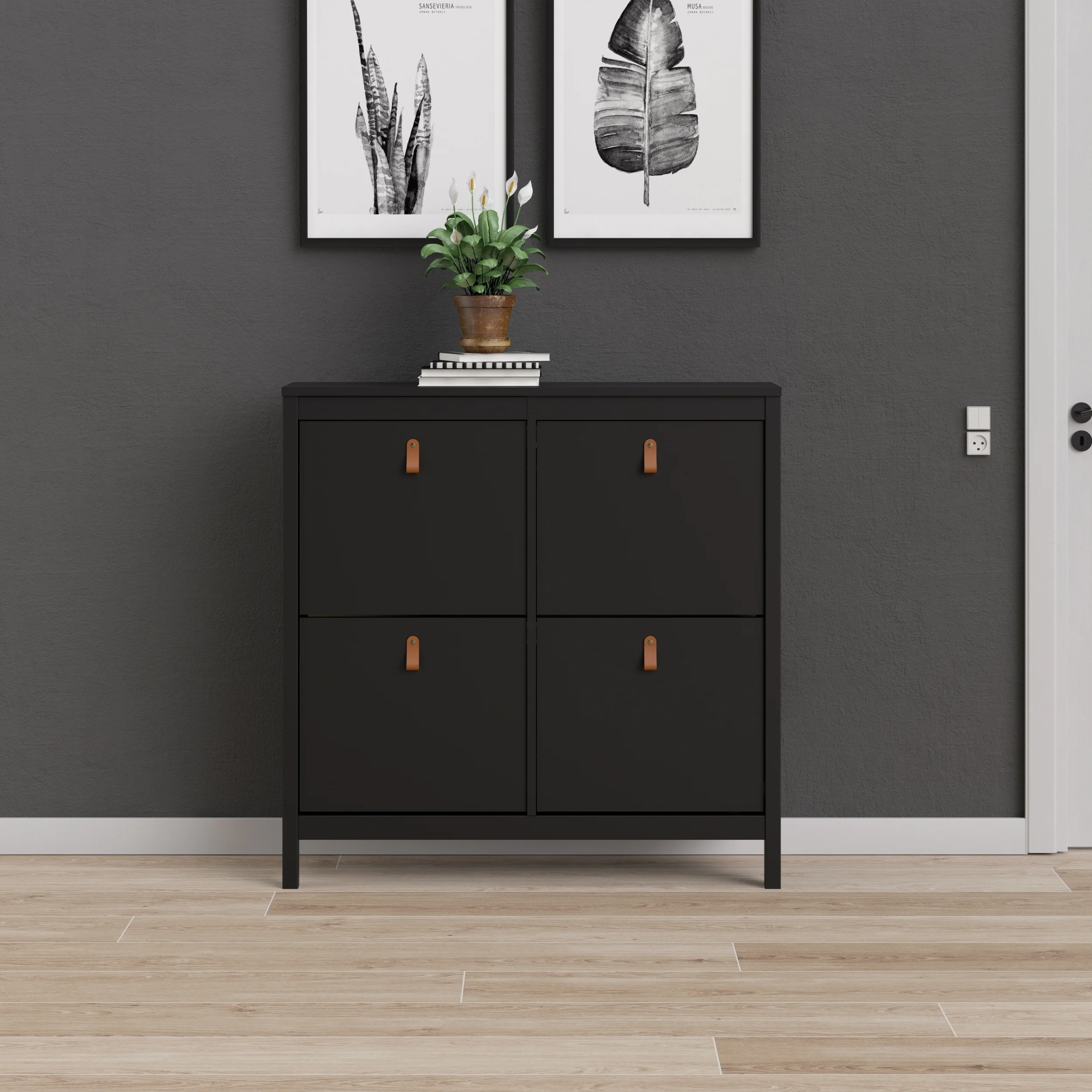 Porch & Den Madrid 4-Drawer Shoe Cabinet