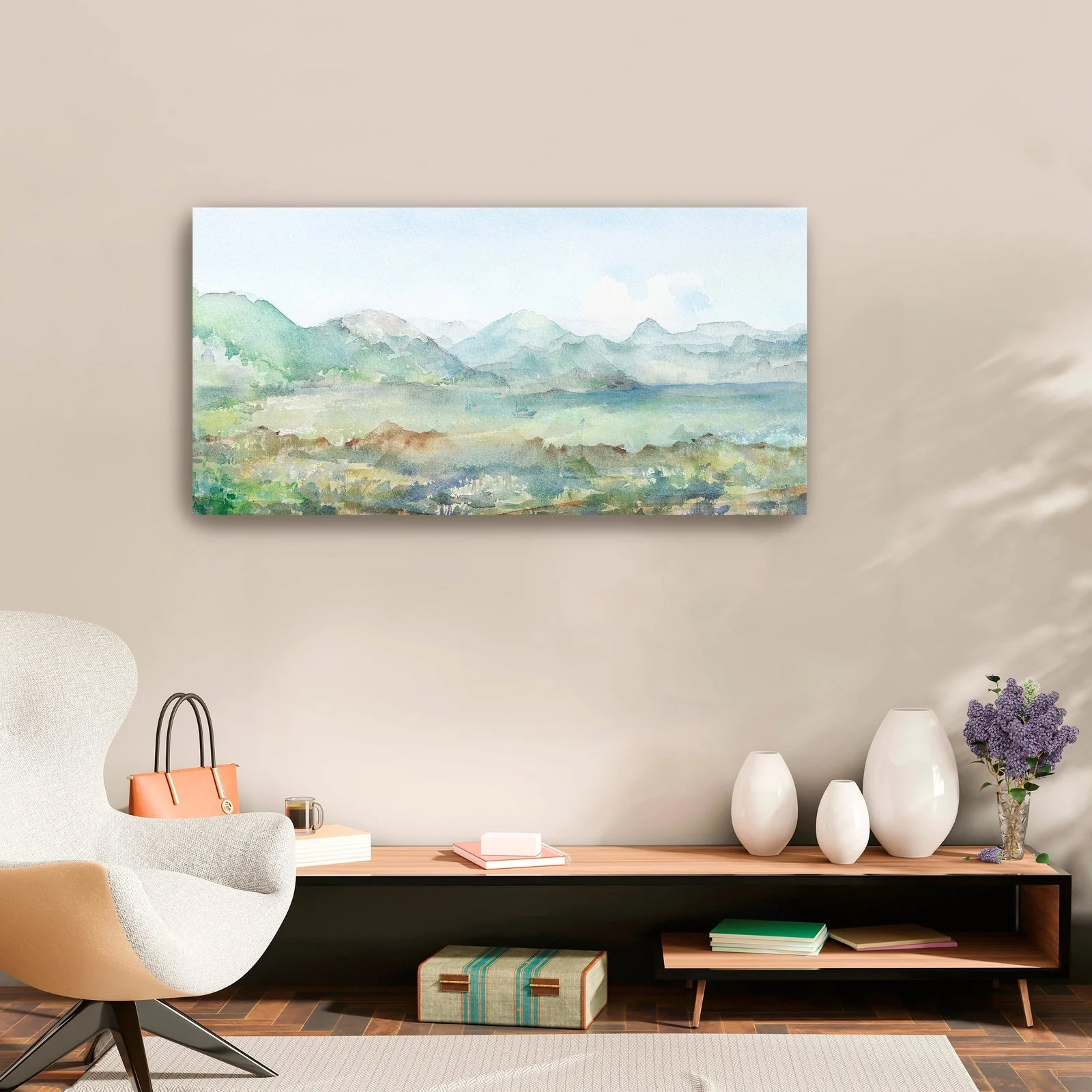 Watercolor Landscape Canvas Giclee Wall Art