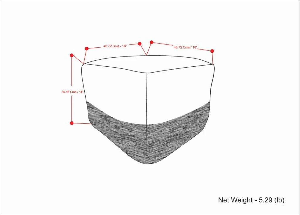 Outdoor Square Pouf with Stripe Pattern, Water and UV Ray Resistantable