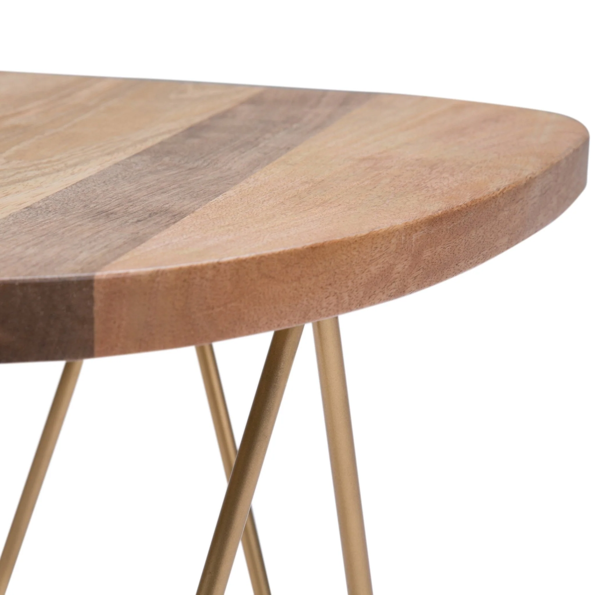 Wooden Accent Table with Metal Hair Pin Legs