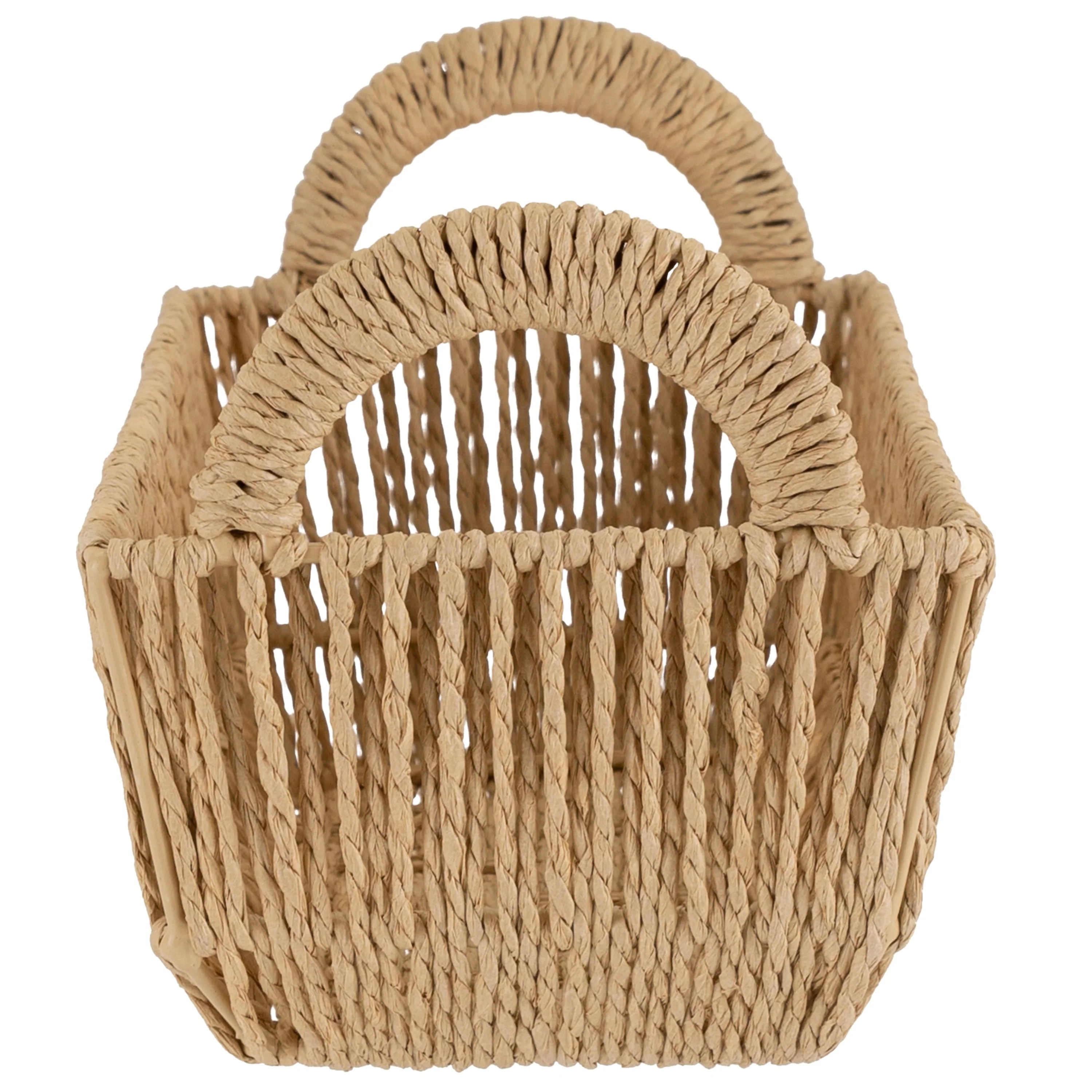 Simplify Vertical Weave Storage Basket with Round Handles