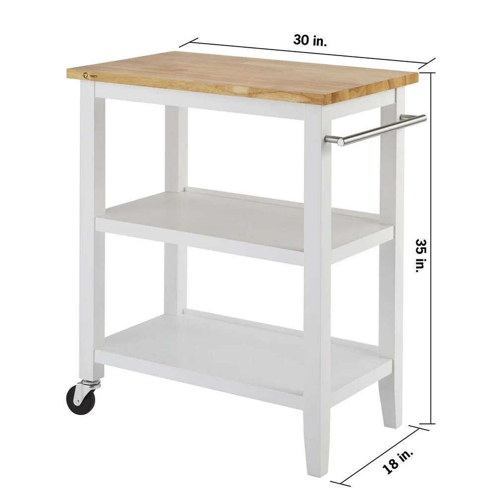 White Wooden Kitchen Cart