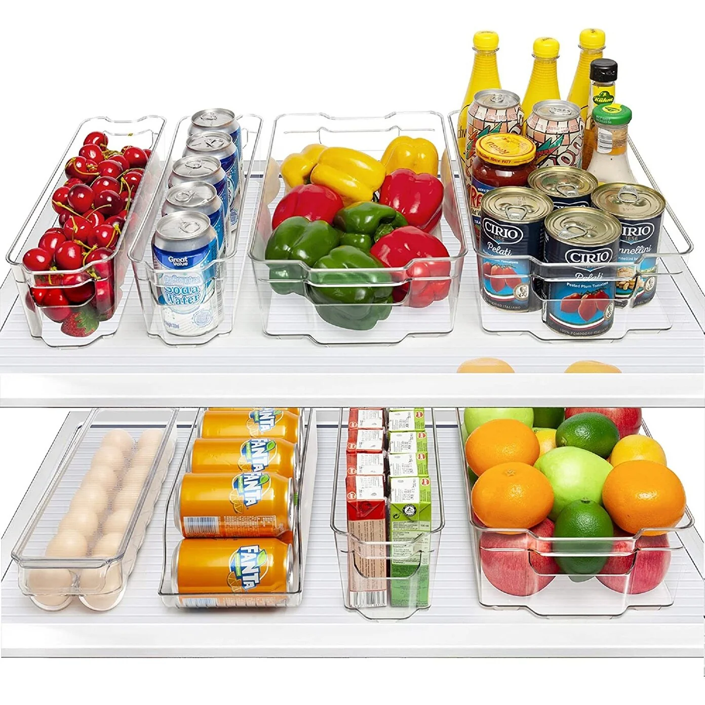 Sorbus Multi-Size/Type/Pack Clear Bin Organizer Set for Kitchen, Fridge and Pantry