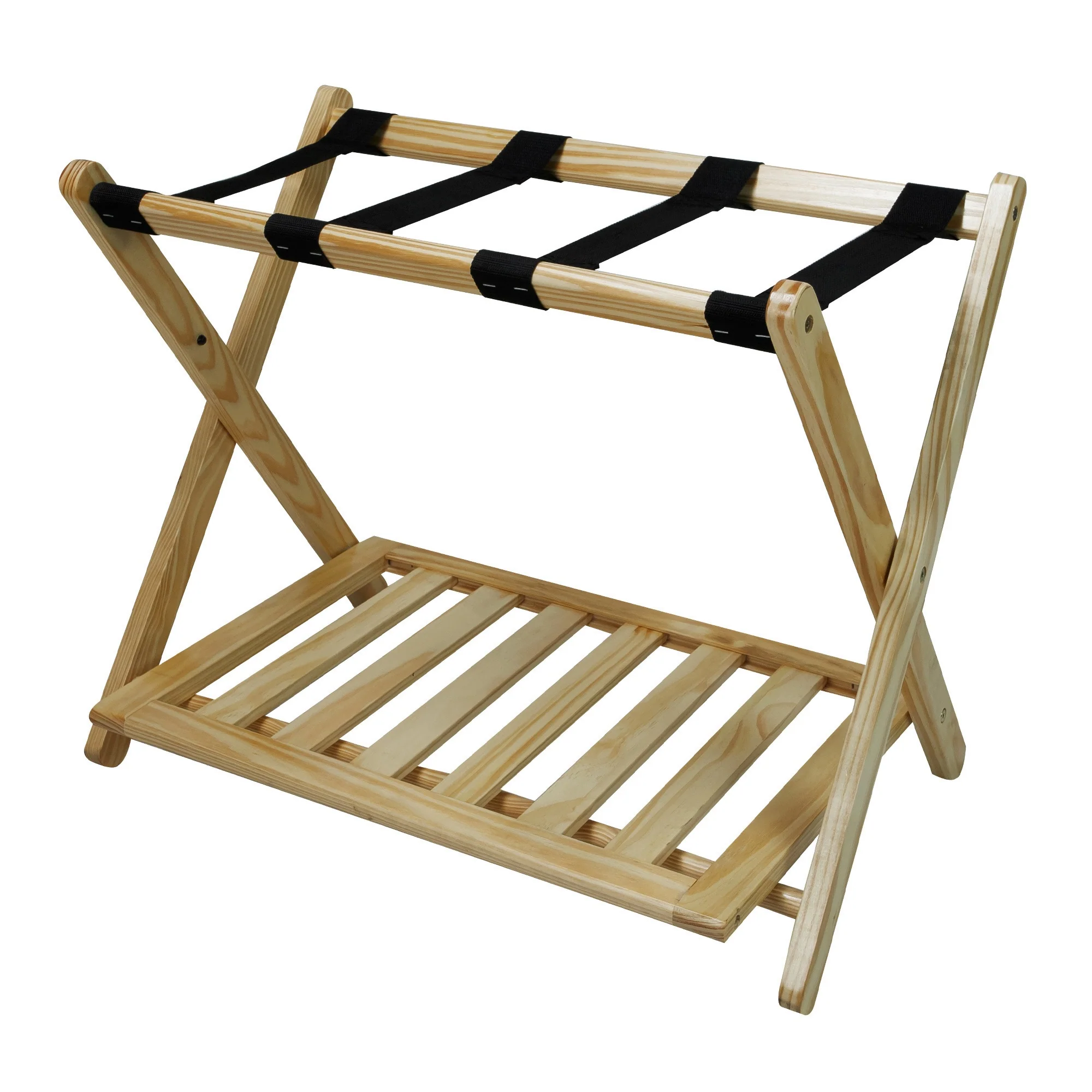 Hotel-style Luggage Rack with Shelf