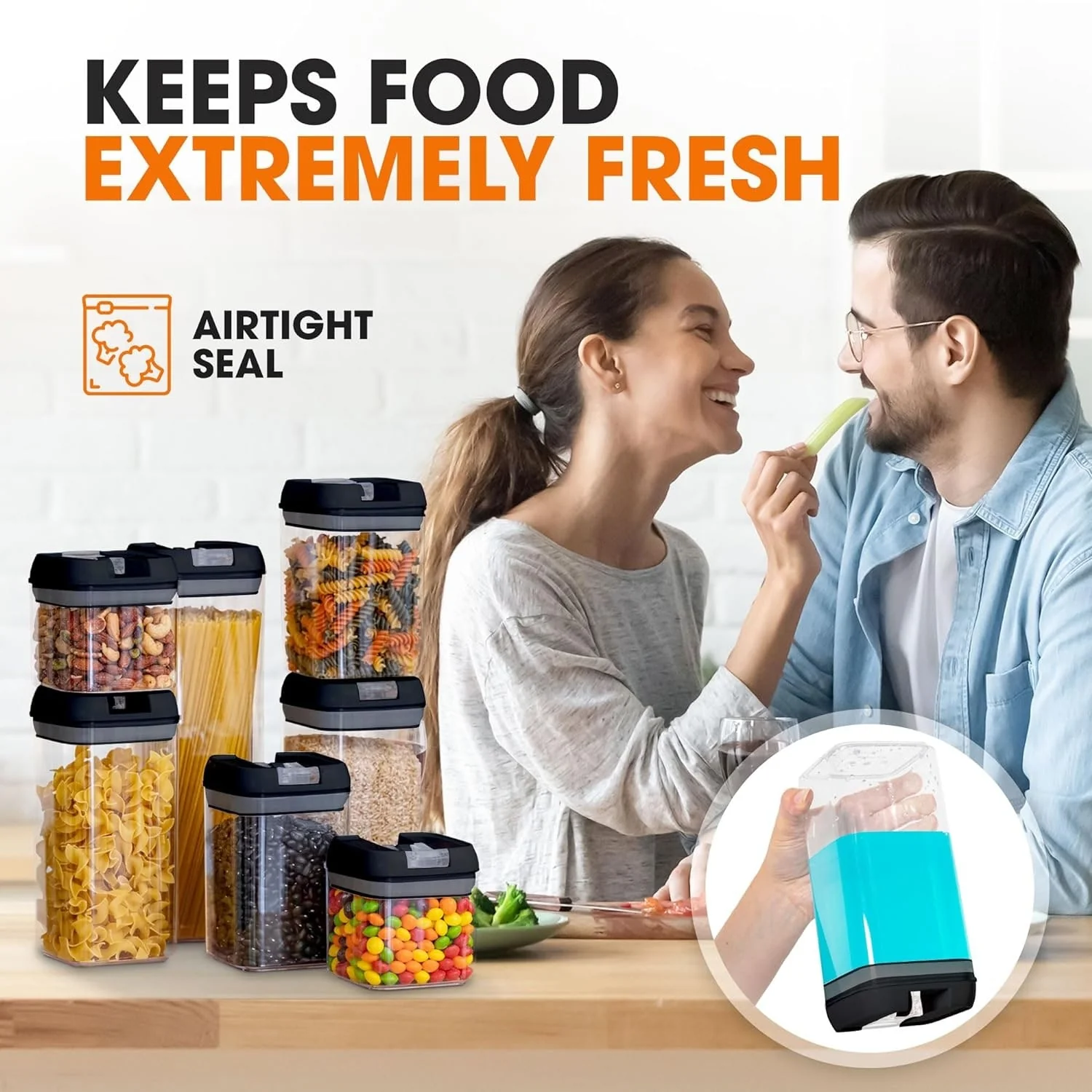 Cheer Collection 7-piece Stackable Airtight Food Storage Container Set