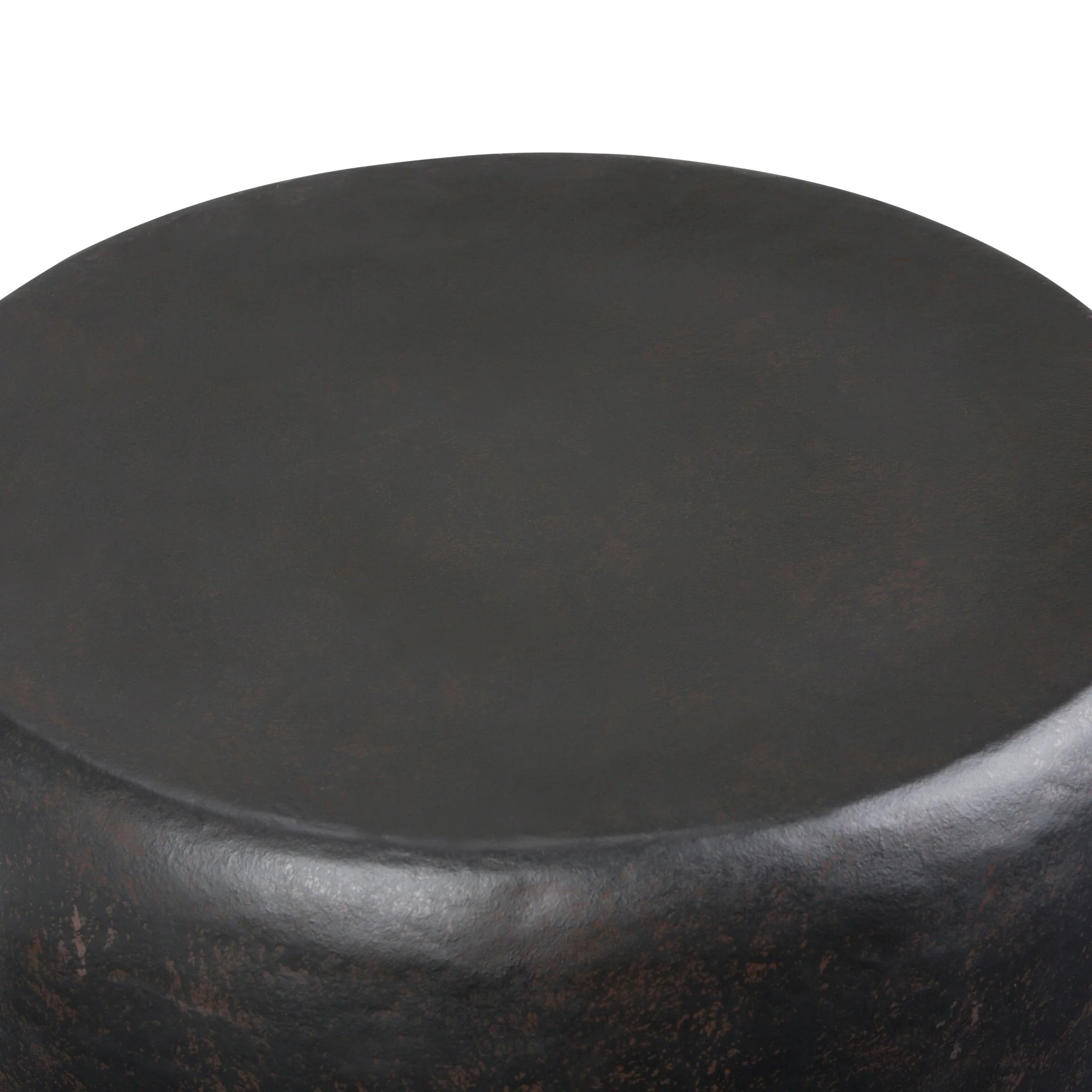 Eclipser Drum-Shaped Metal Side Table
