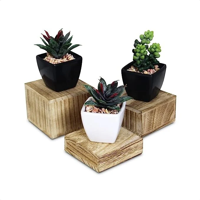 Wooden 3 Pcs Square Risers for Display