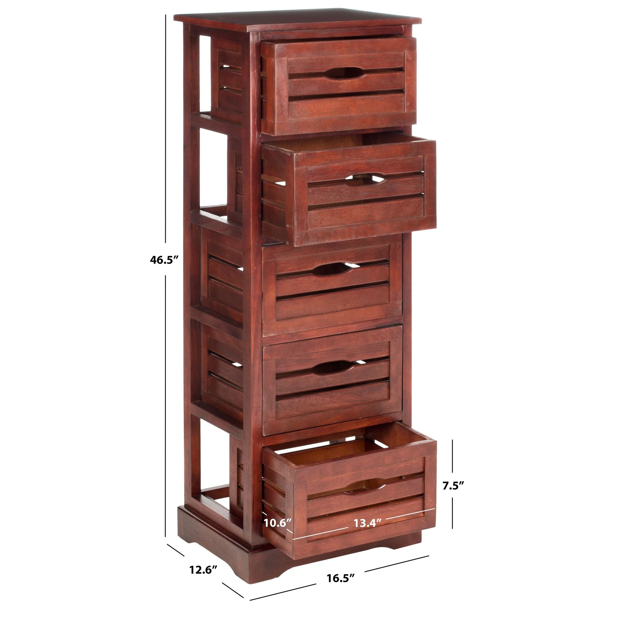 SAFAVIEH Cinda Black Storage 5-Drawer Cabinet - 16.5