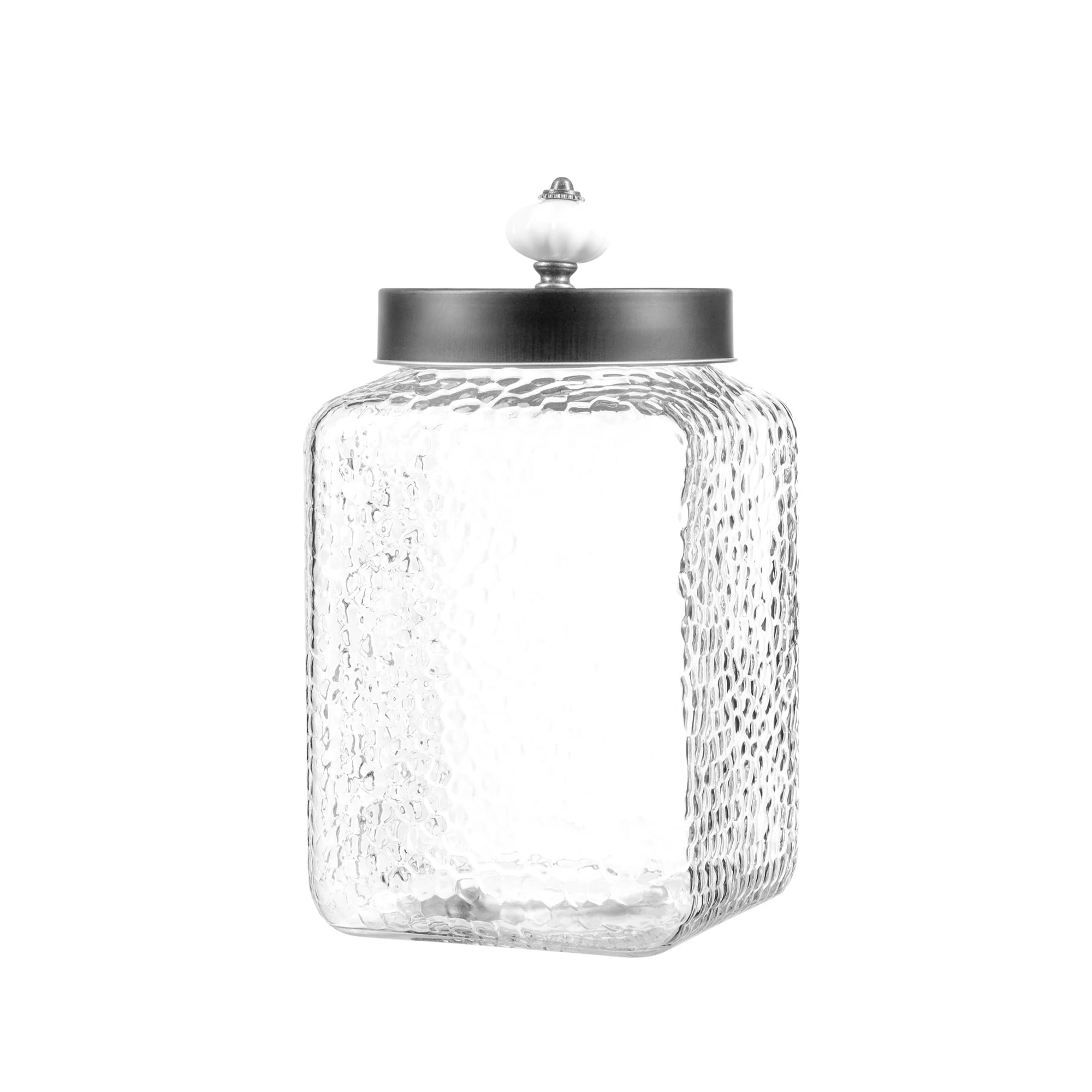 Stylesetter Hammered Square Glass 3-Piece Canister Set
