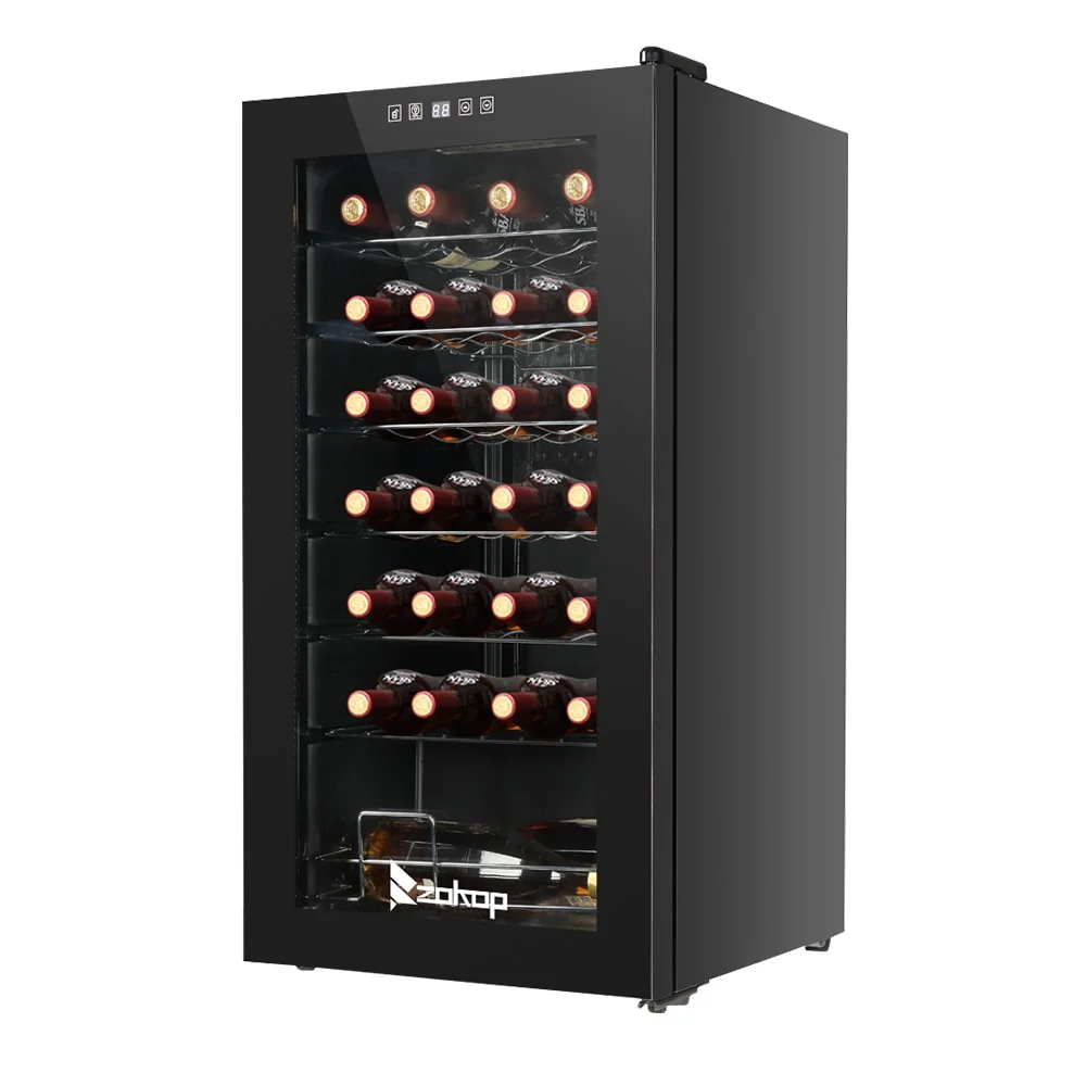 ZOKOP AC 115V /60Hz 1.8Cu.Ft/2.8Cu.Ft Compressor Wine Cabinet Wine Rack Black