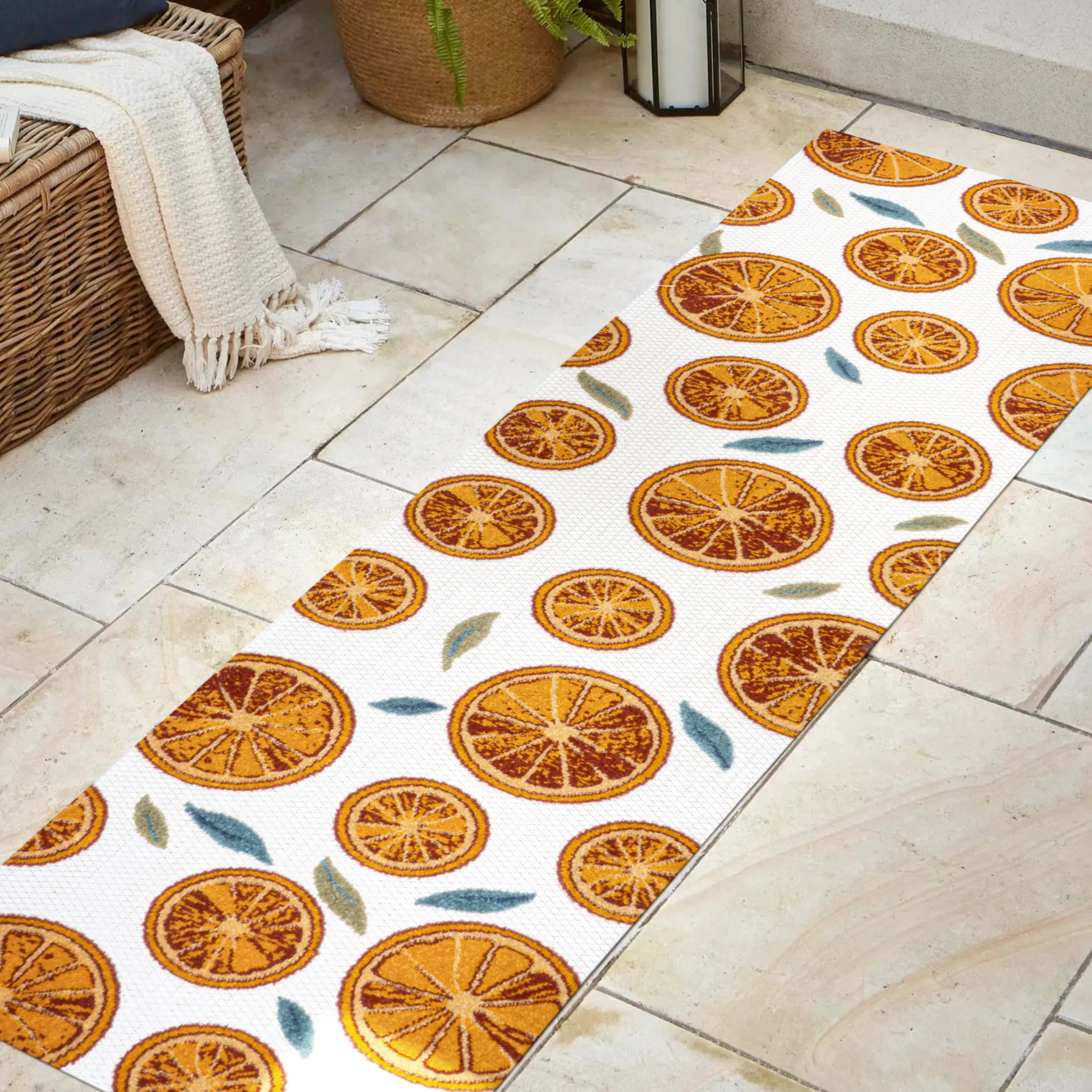 Aranciata Citrus Slice High-Low Indoor/Outdoor Area Rug
