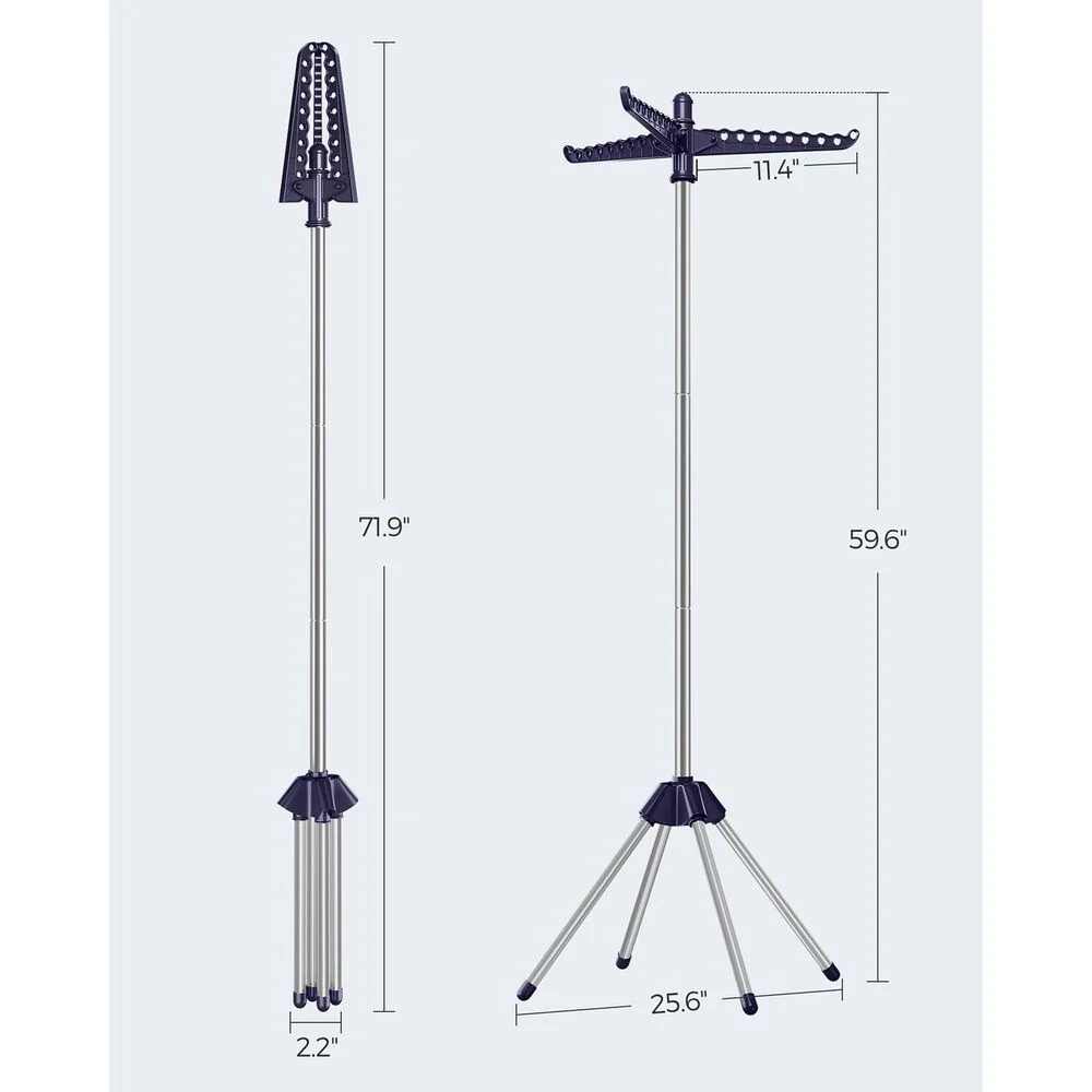 Stainless Steel Foldable Clothes Drying Rack with 360° Rotatable Arms Large Capacity and Space-Saving Design