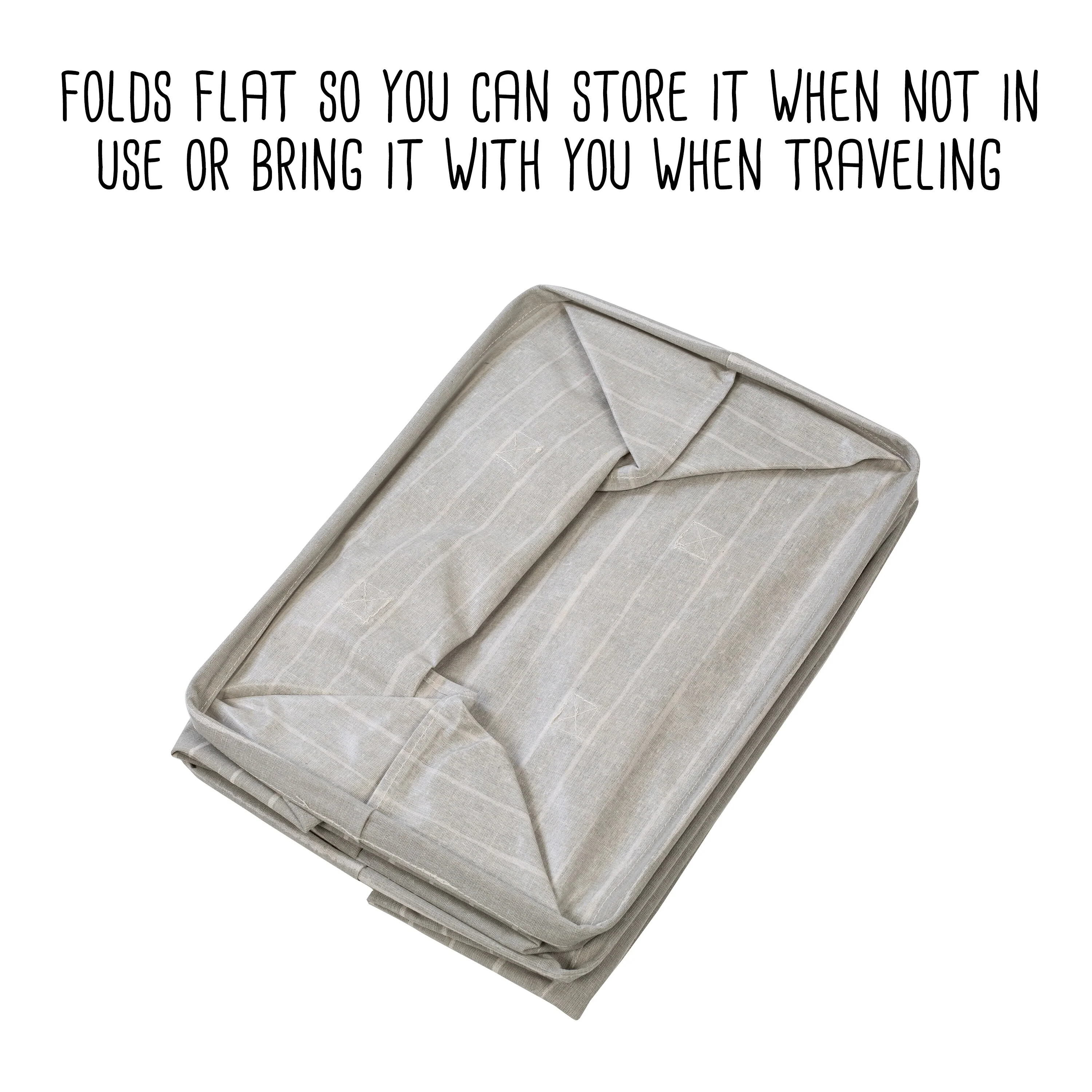 Honey-Can-Do Set of 2 Gray Folding Laundry Hampers with Handles