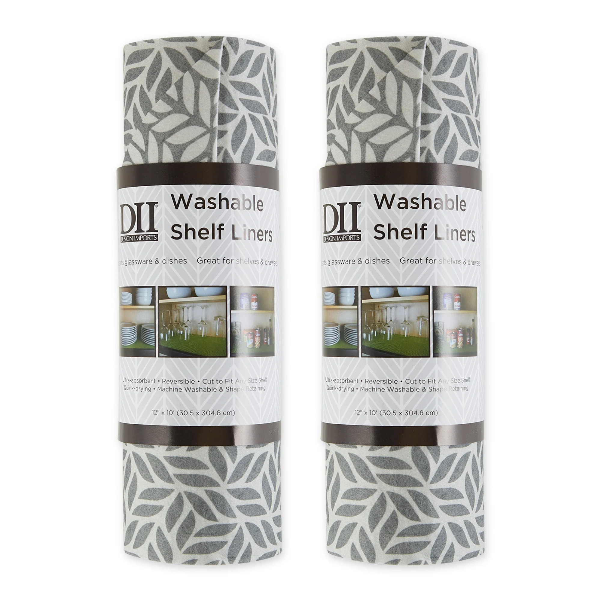 DII Grey Lattice Shelf Liner (Set of 2)