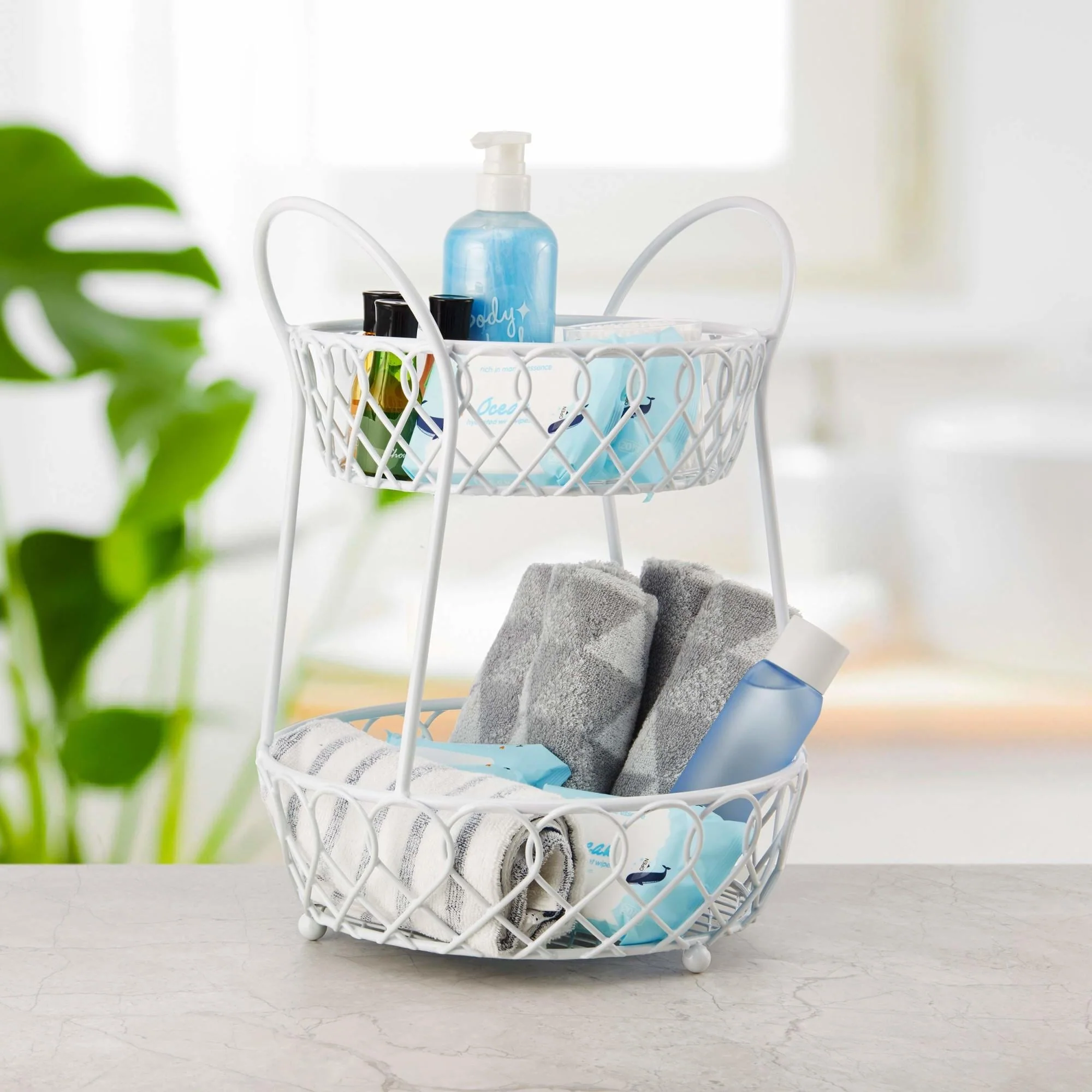 Mikasa Gourmet Basics Loop and Lattice 2 Tier Basket - 16 in x 12 in