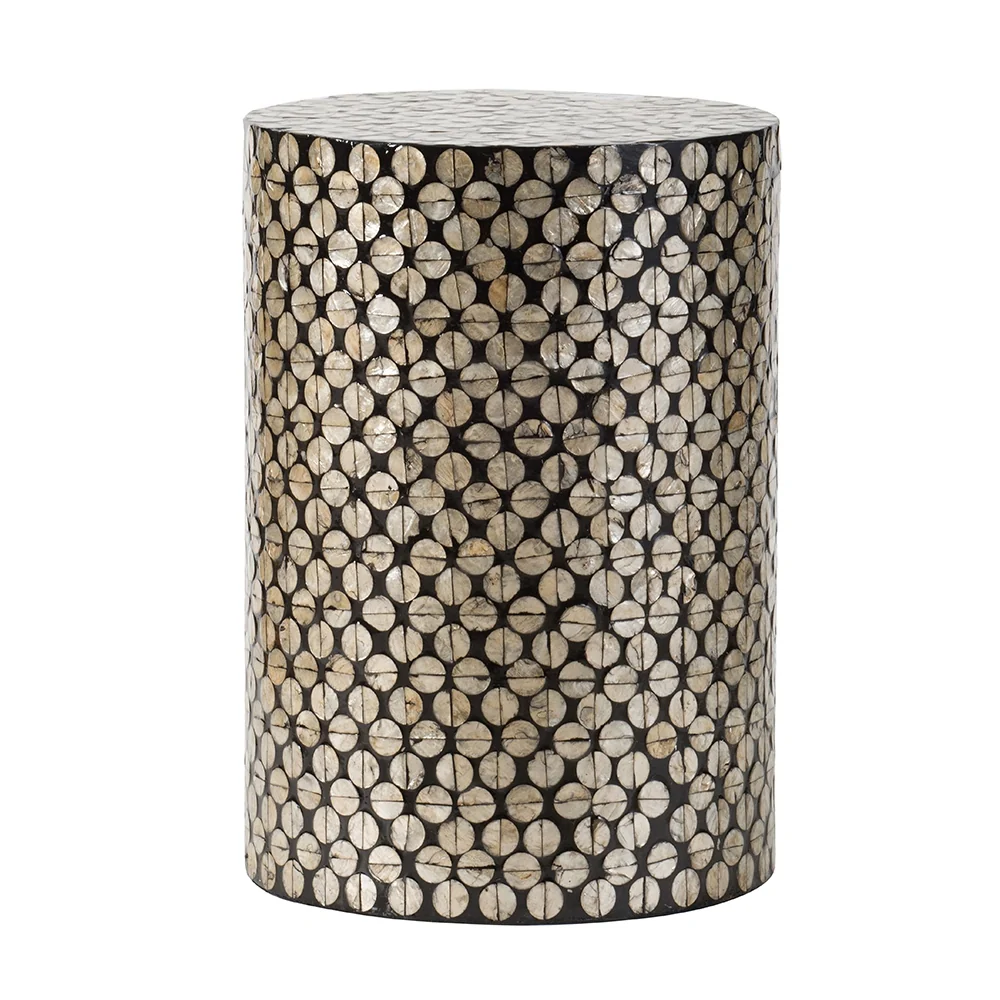 Cylindrical Capiz Side Table