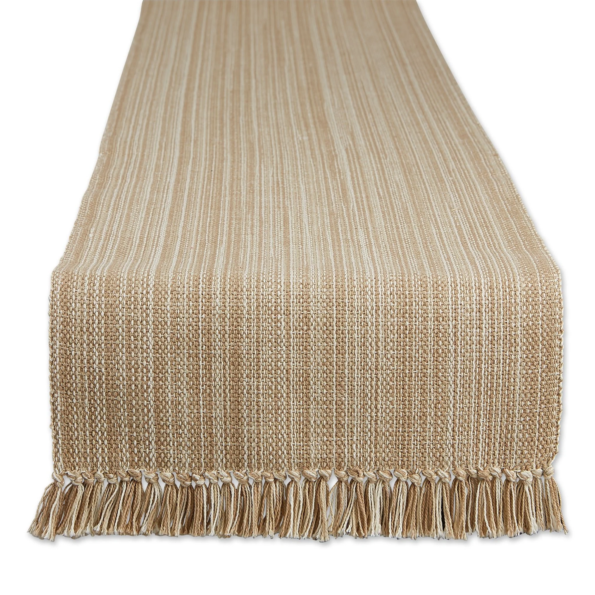 Taupe Variegated Fringe Table Runner 13X72