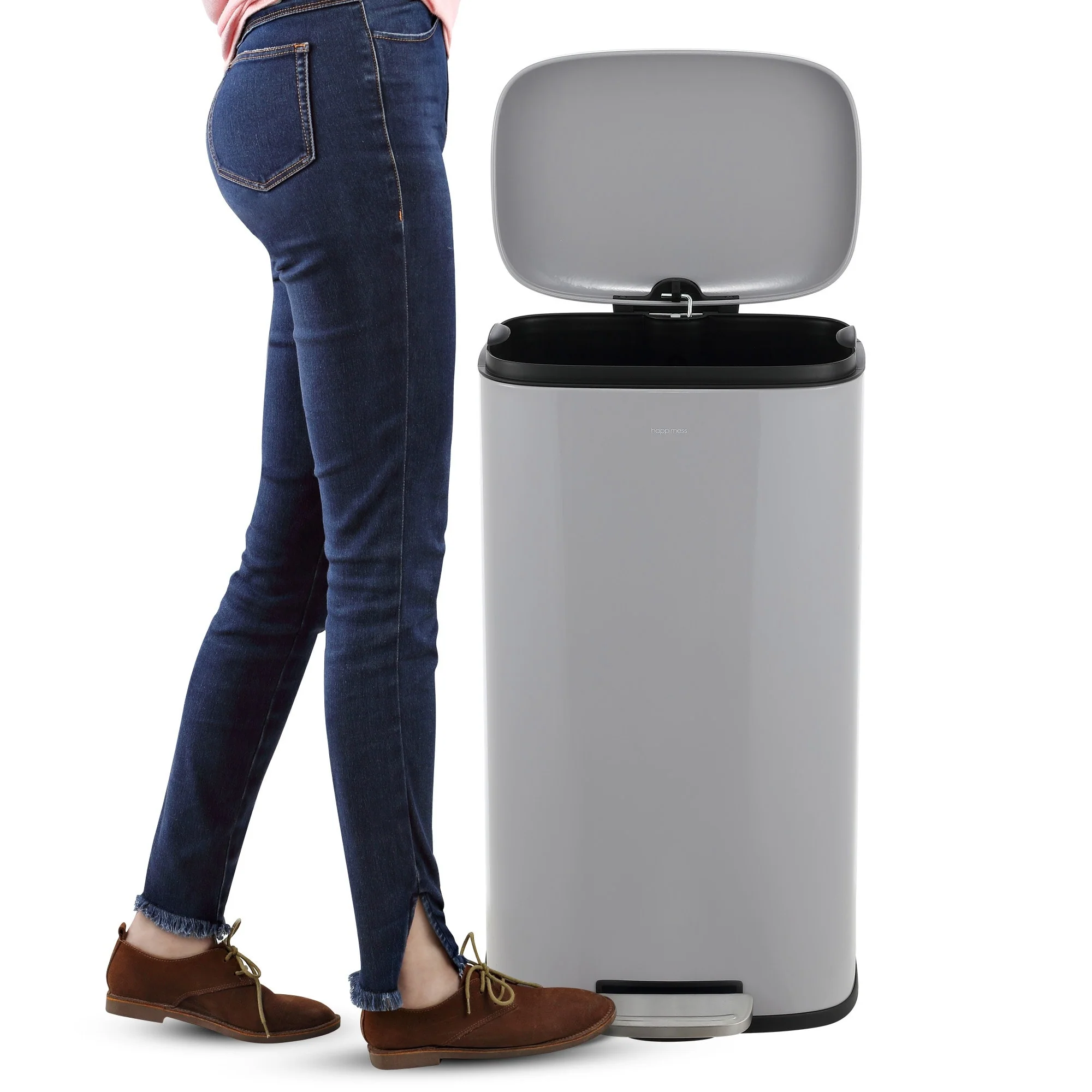 happimess 13-Gallon Trash Can with Soft-Close Lid and FREE Mini Trash Can