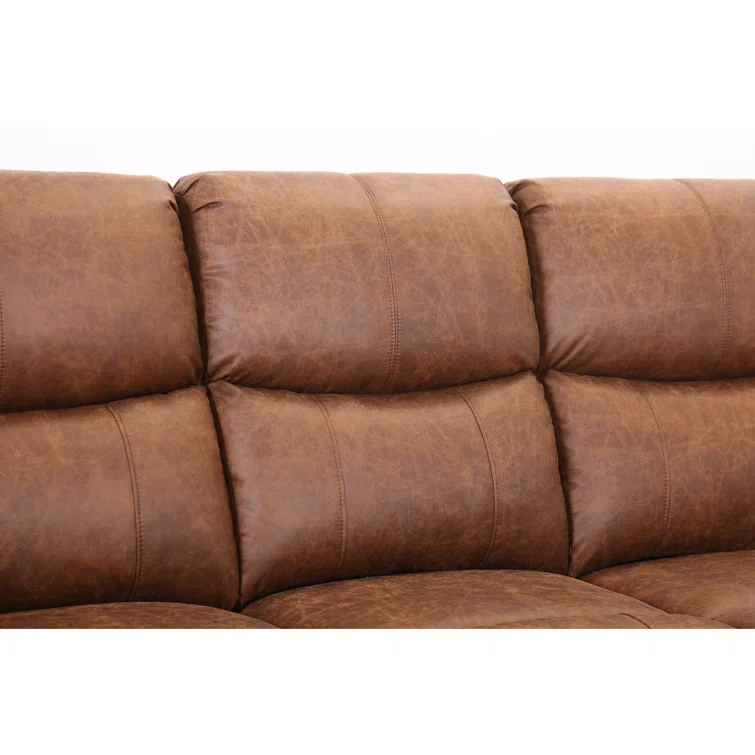Maroske 79'' Top Leather Square Arms Reclining Sofa with Hidden Cupholder<!-- --> <!-- -->(Set of 2)
