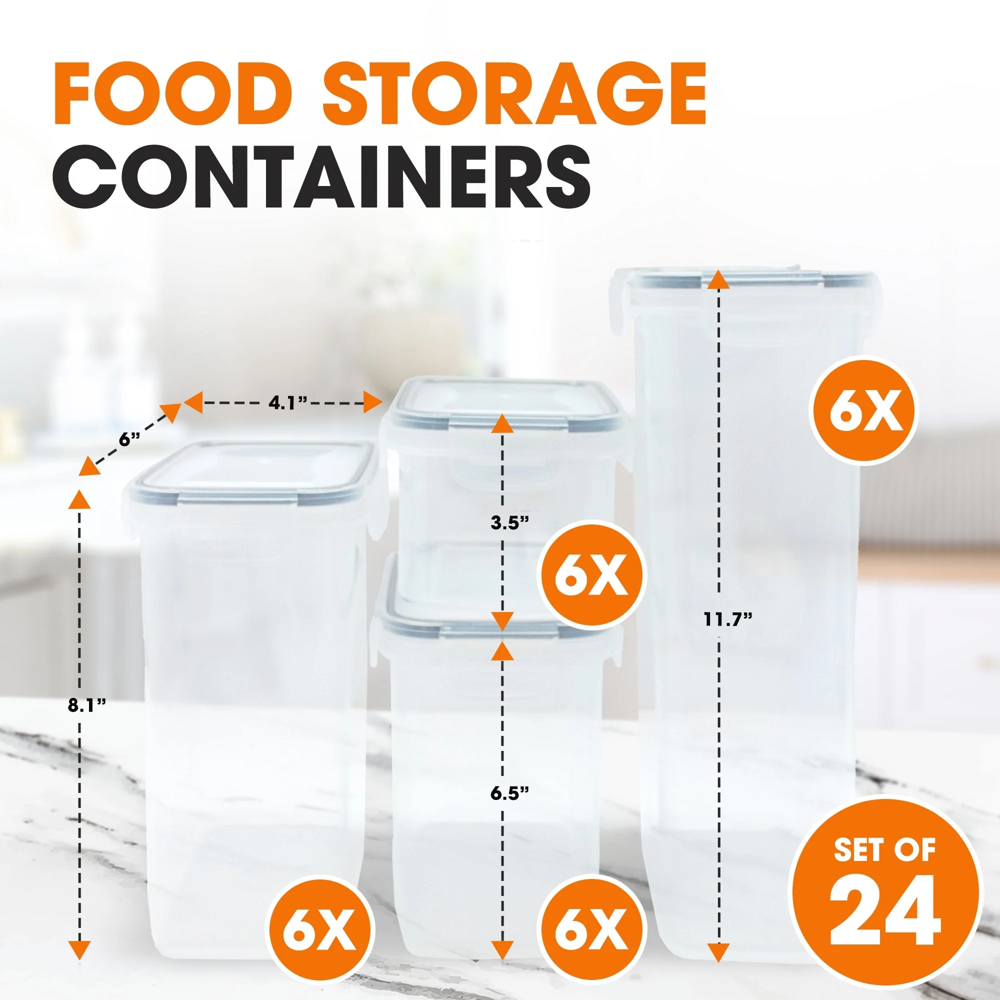 Cheer Collection Set of 24 Airtight Food Storage Containers