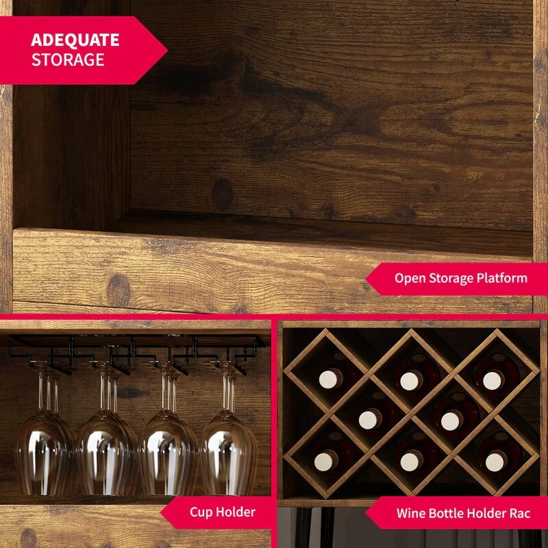Mixoy Convertible Wine Bar Cabinet,55