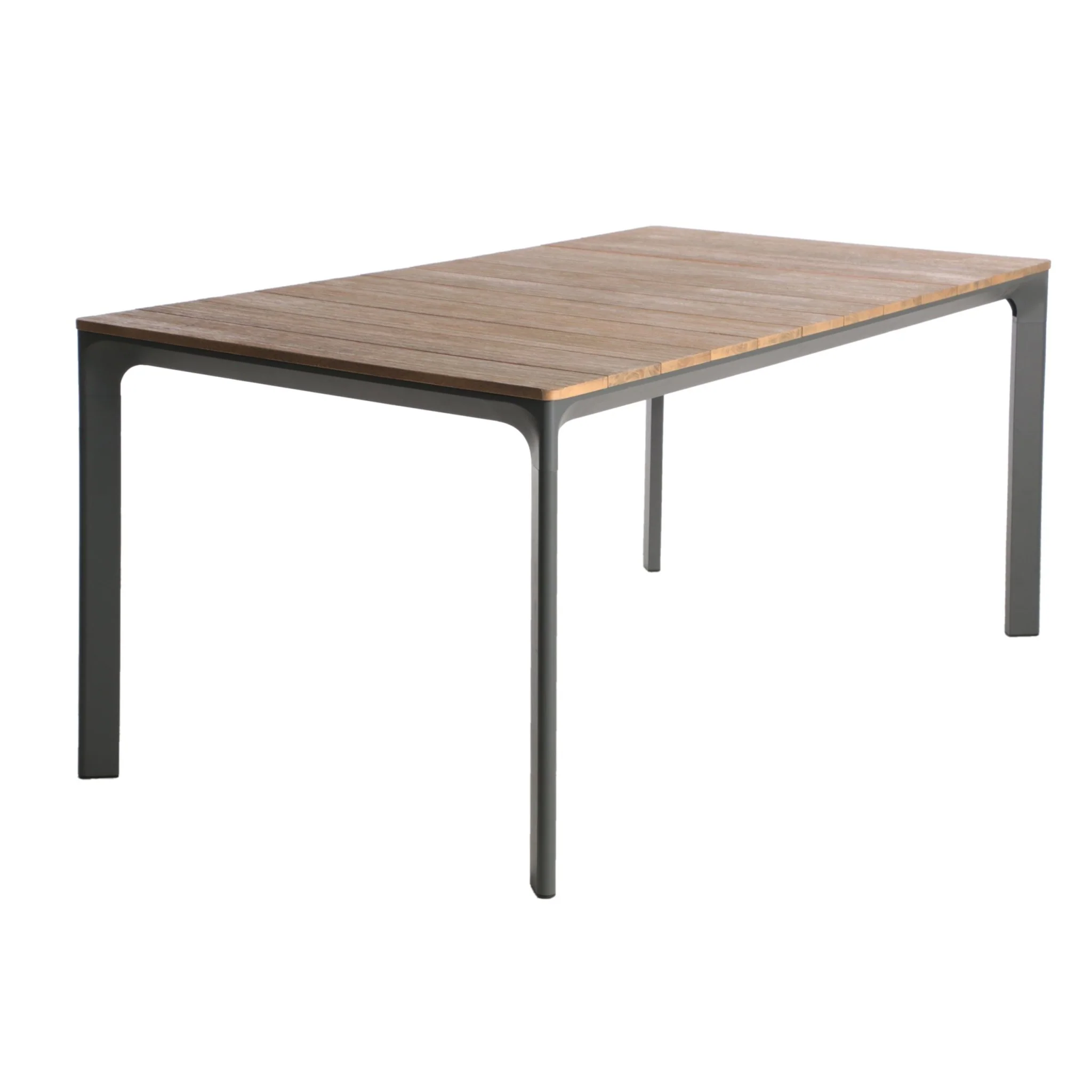 Eucalyptus Wood Topped Patio Dining Table with Aluminum Frame