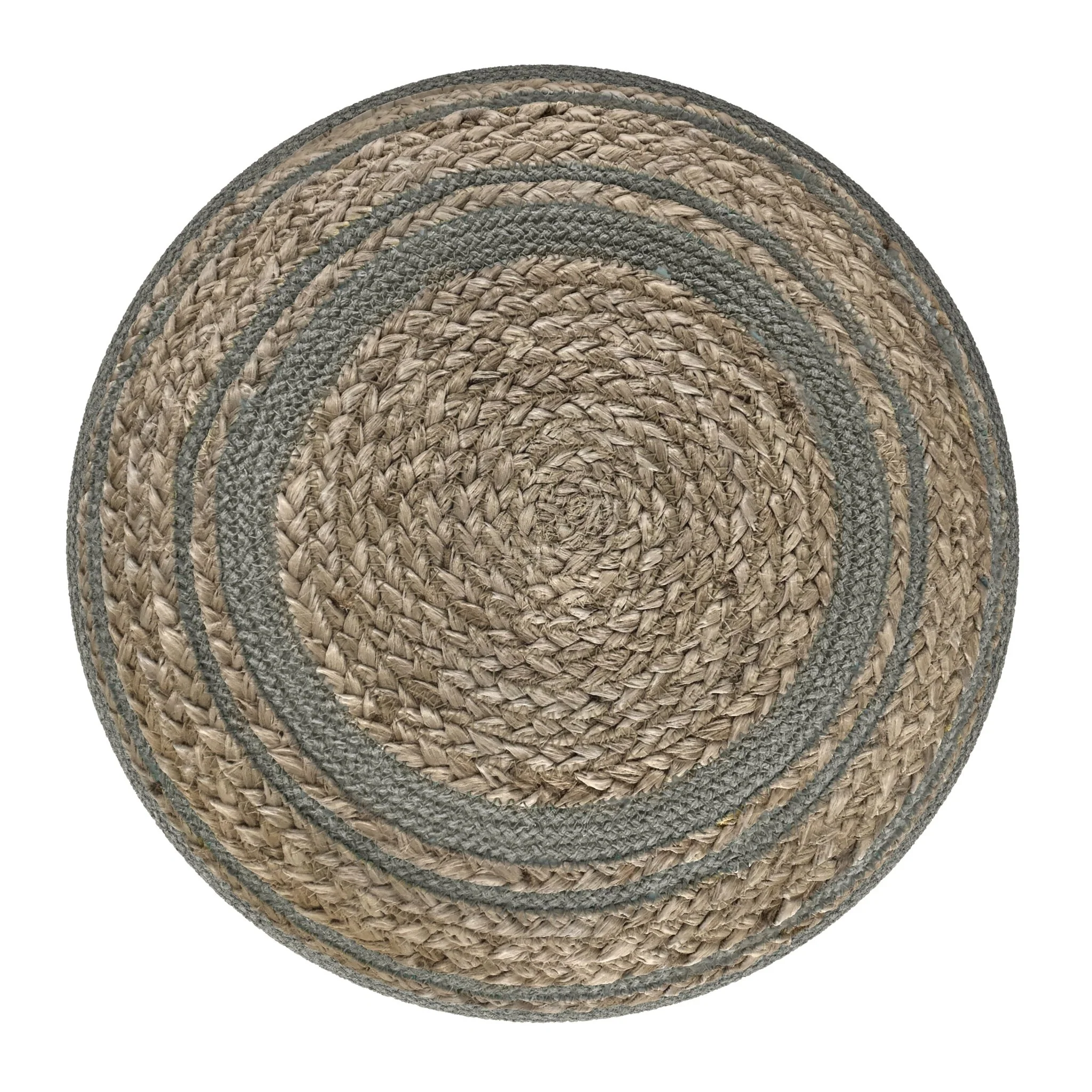 Tranquilique Multi-functional Round Pouf with Hand Braided Jute