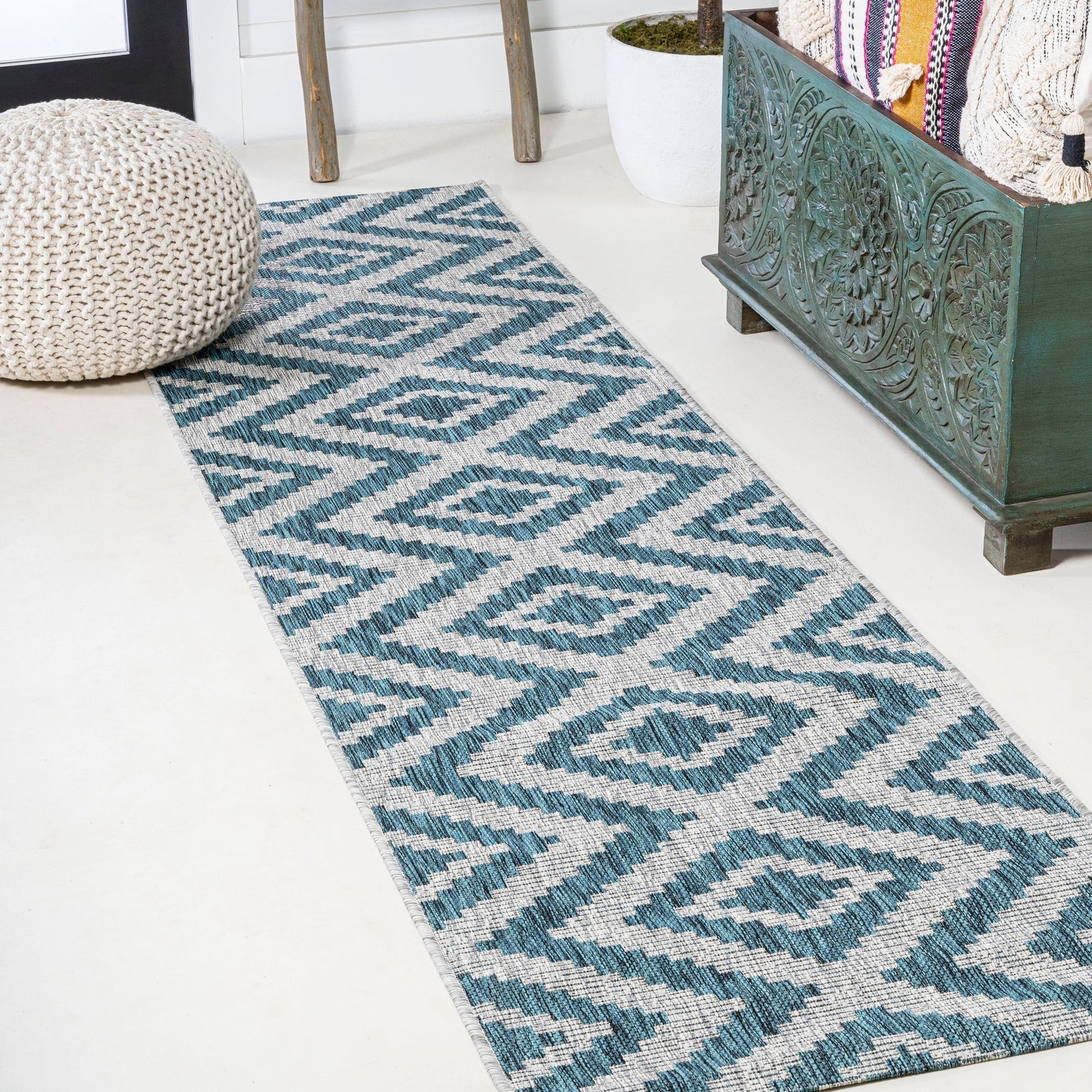 Sintra Diamond Tribal Indoor/Outdoor Area Rug