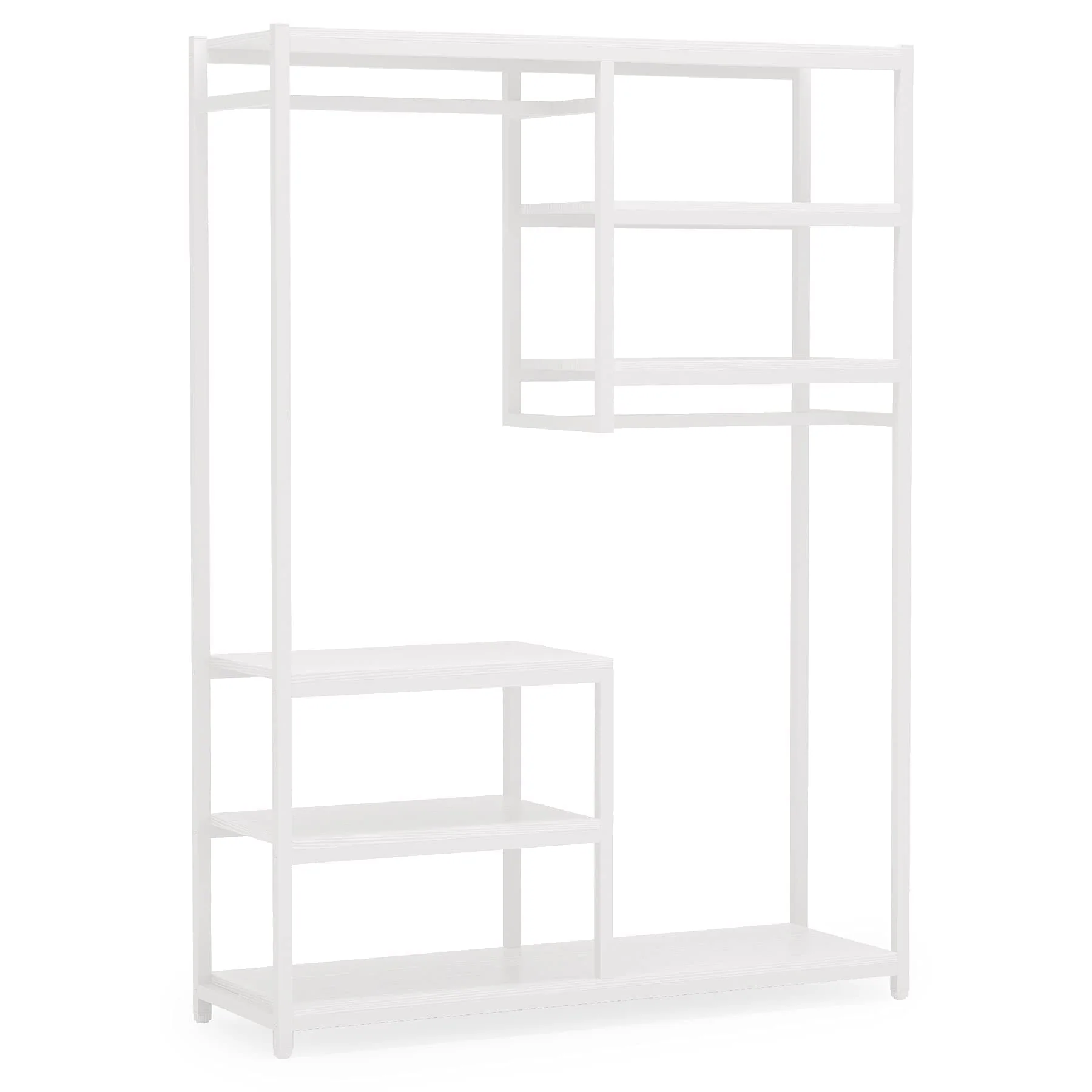 Freestanding Closet Organizer Garment Rack with Hanging Rod and Storage Shelf