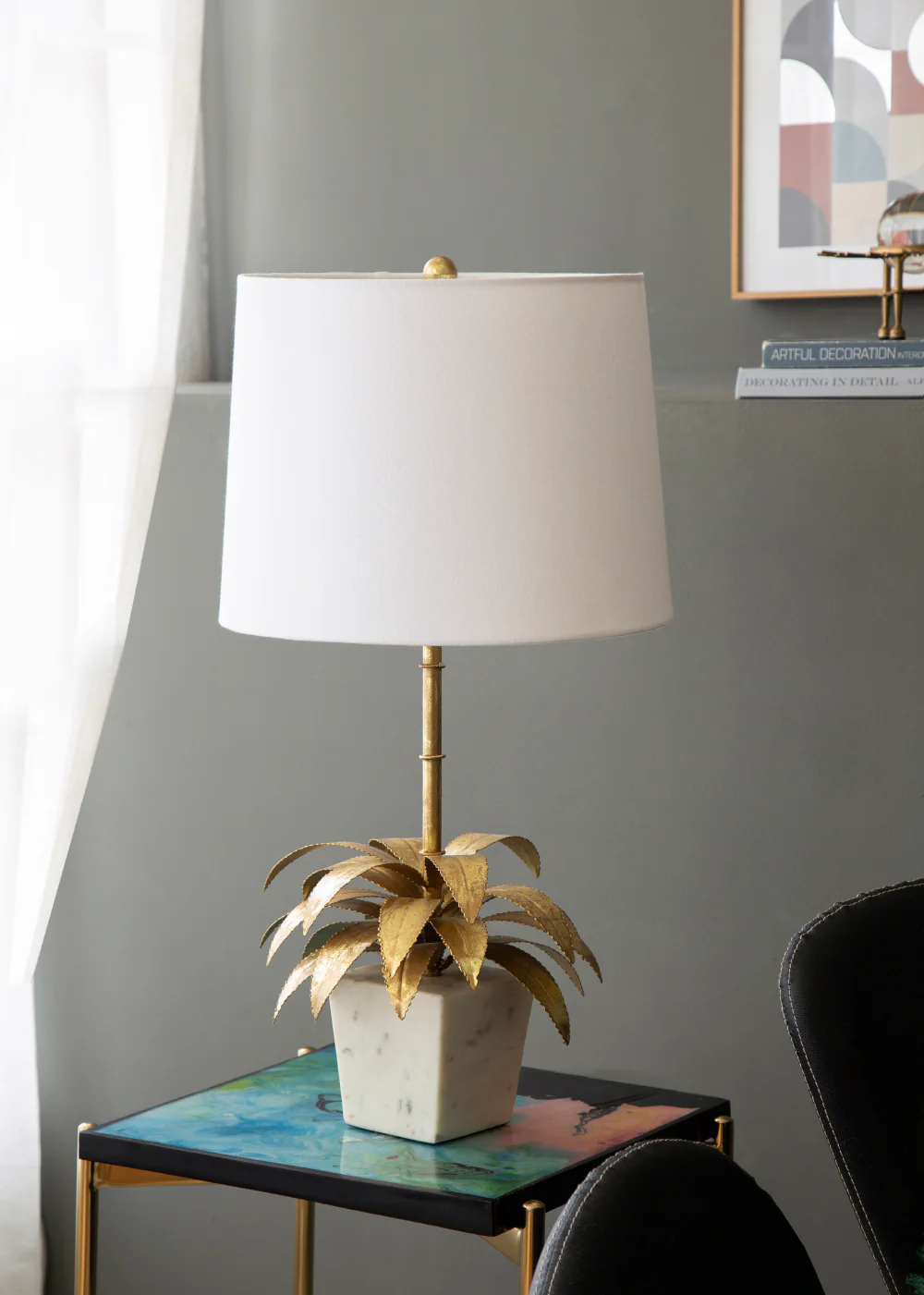 Tropical Gold Table Lamp