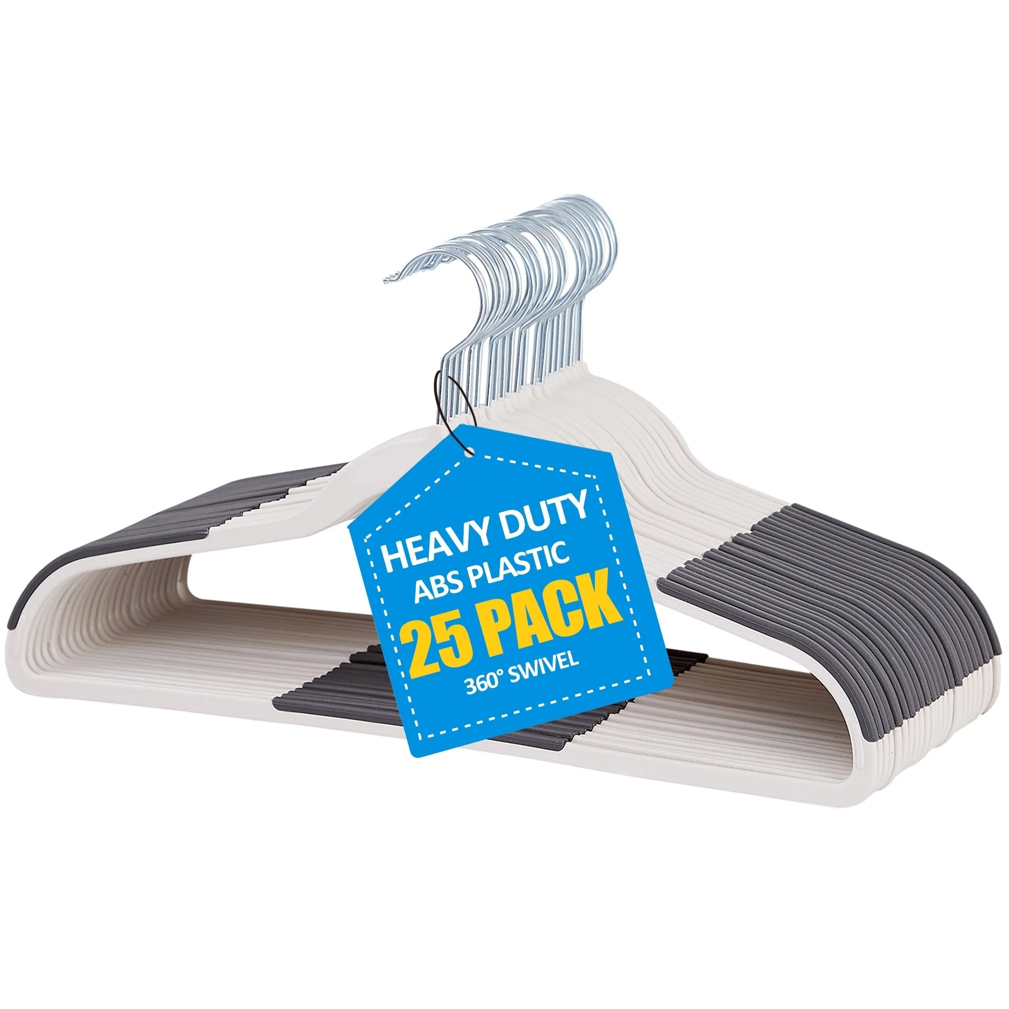 Non-Slip Plastic Clothes Hangers with clips Heavy Duty Dry Wet Clothes Hangers Space-Saving Swivel Hook