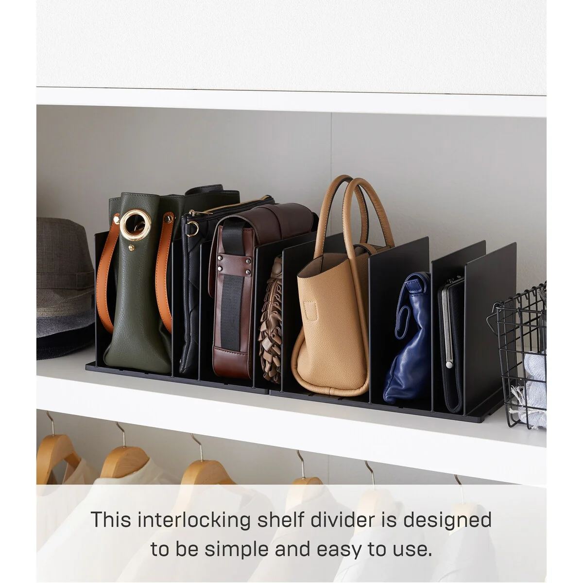 Yamazaki Home Handbag Organizer (Set of 2), ABS Plastic - L 9.45 x W 12.52 x H 8.27 inches