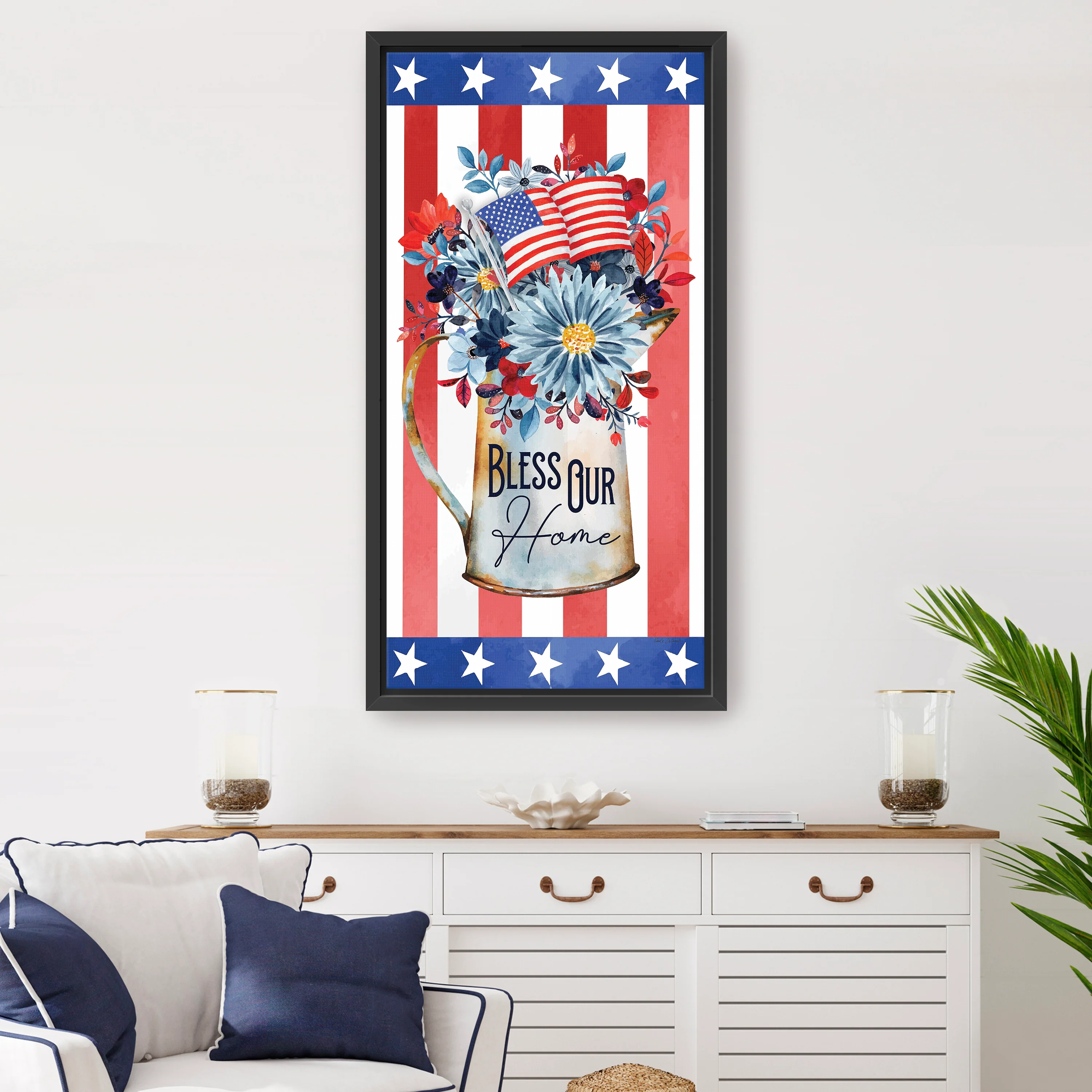 Bless Our Home Bouquet Canvas Giclee