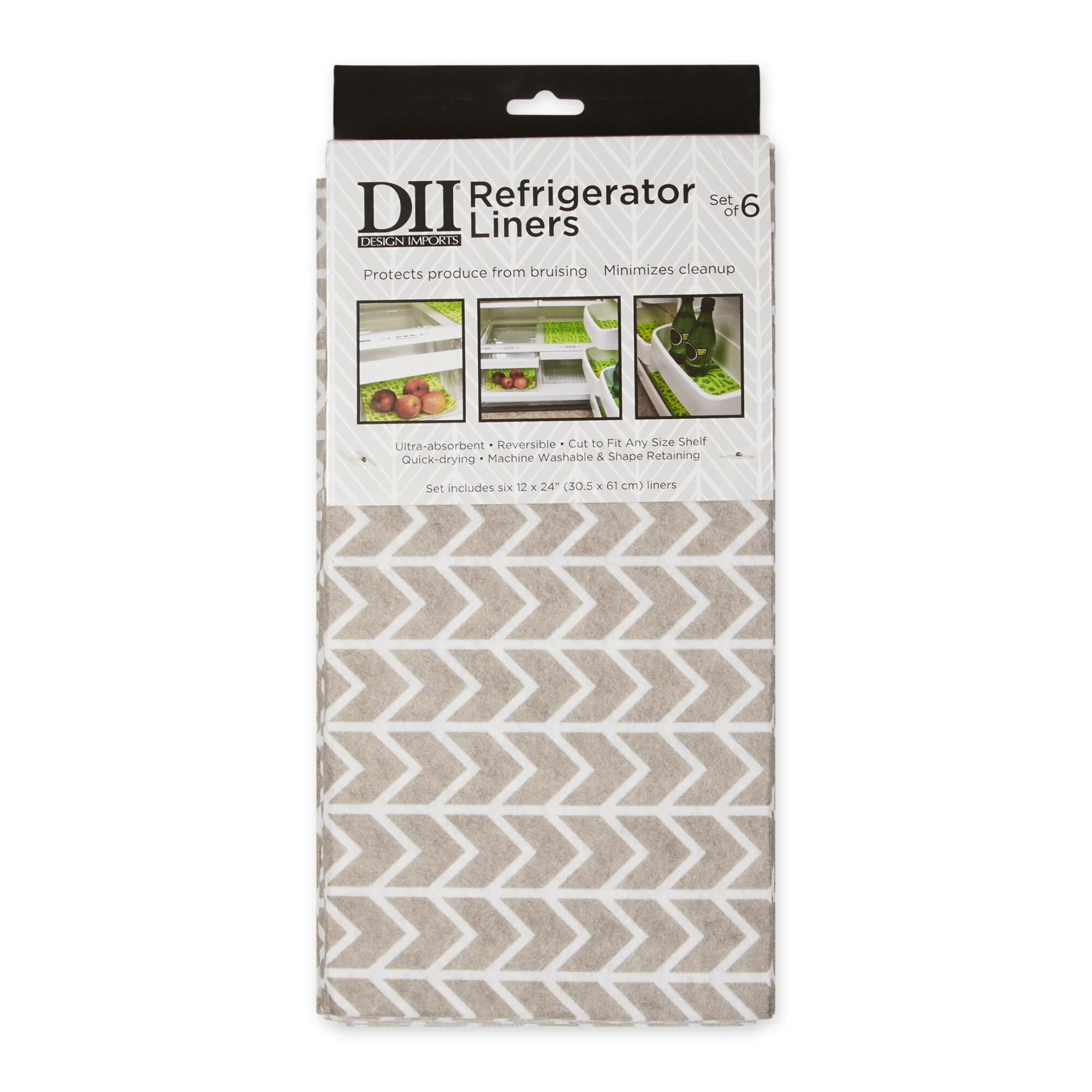 DII Nautical Blue Market Print Fridge Liner (Set of 6)