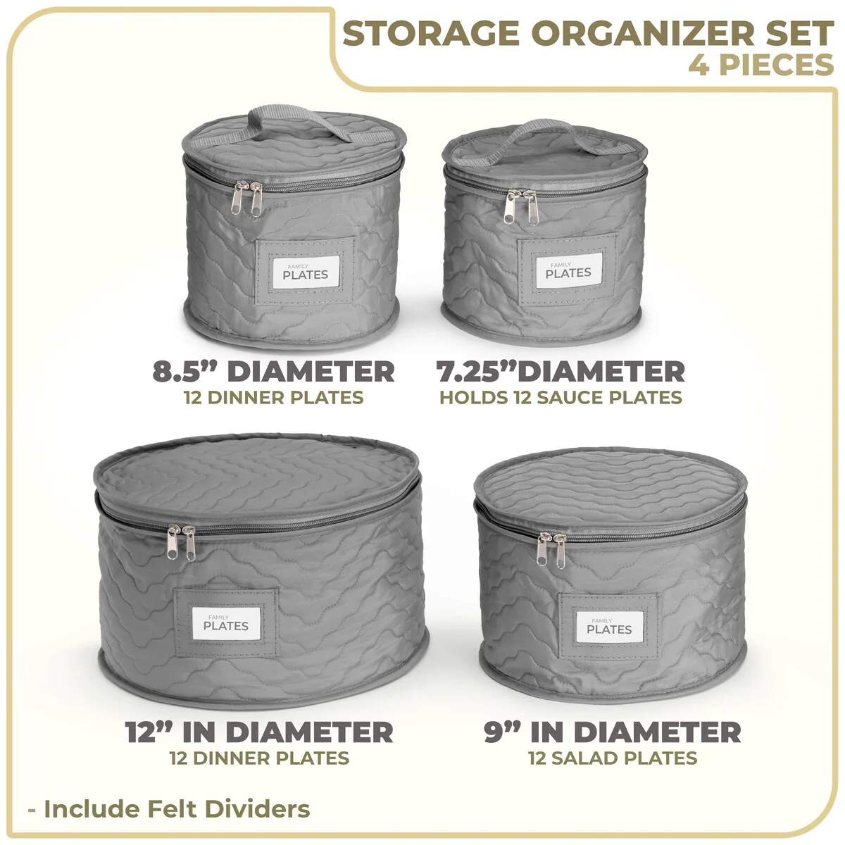 Dinnerware Quilted Storage Set (4 Pc)