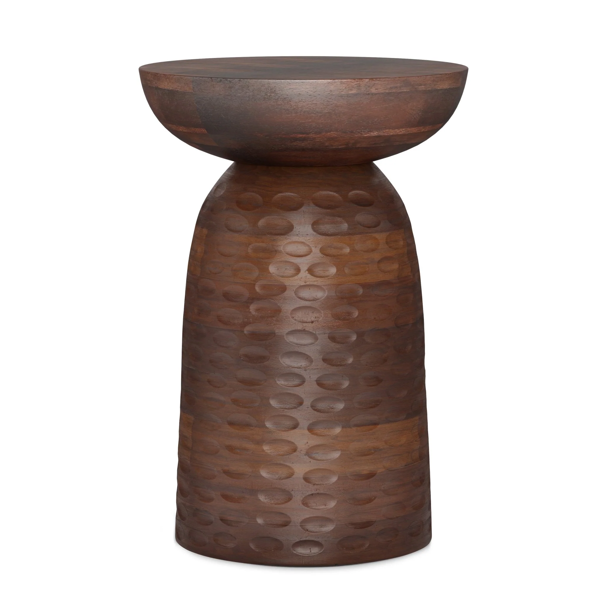 Centum Wooden Accent Table with Sleek Sculptural Design