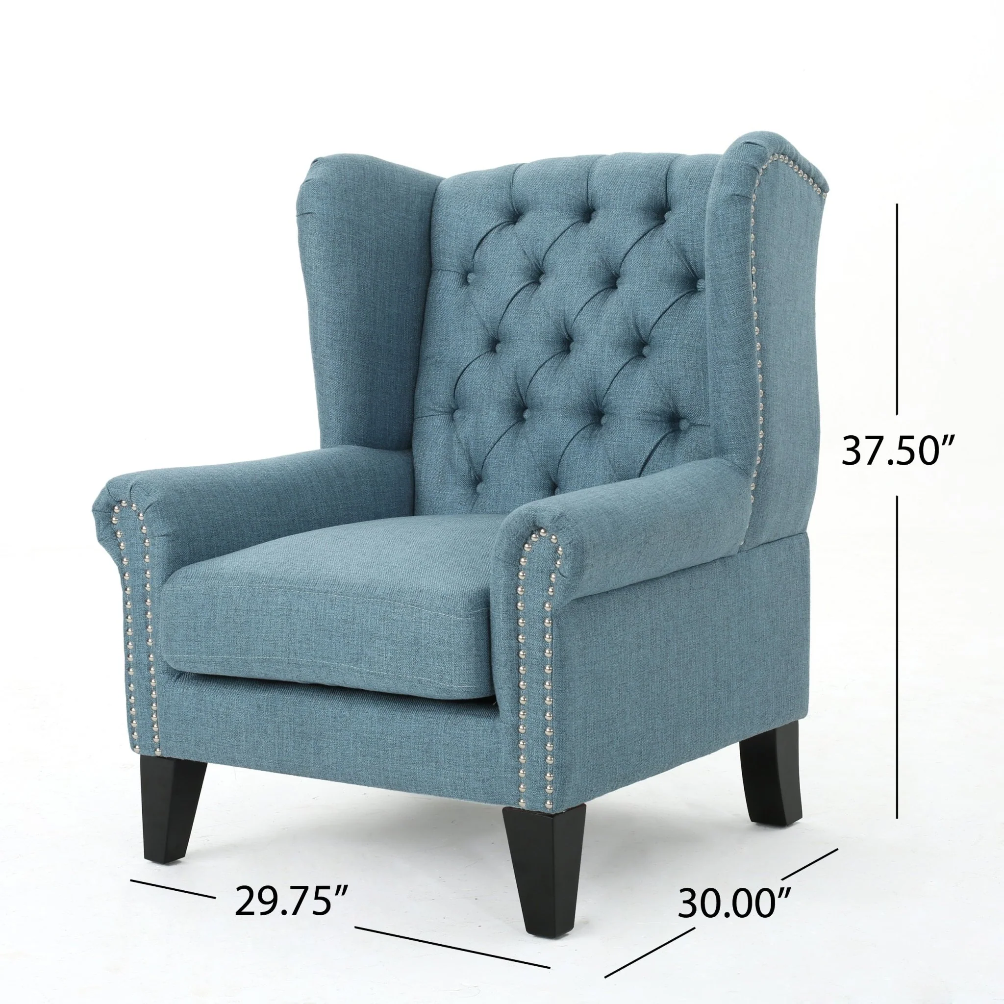 Cerebral Upholstered Wingback Chair with Diamond Tufting and Nailhead Trim