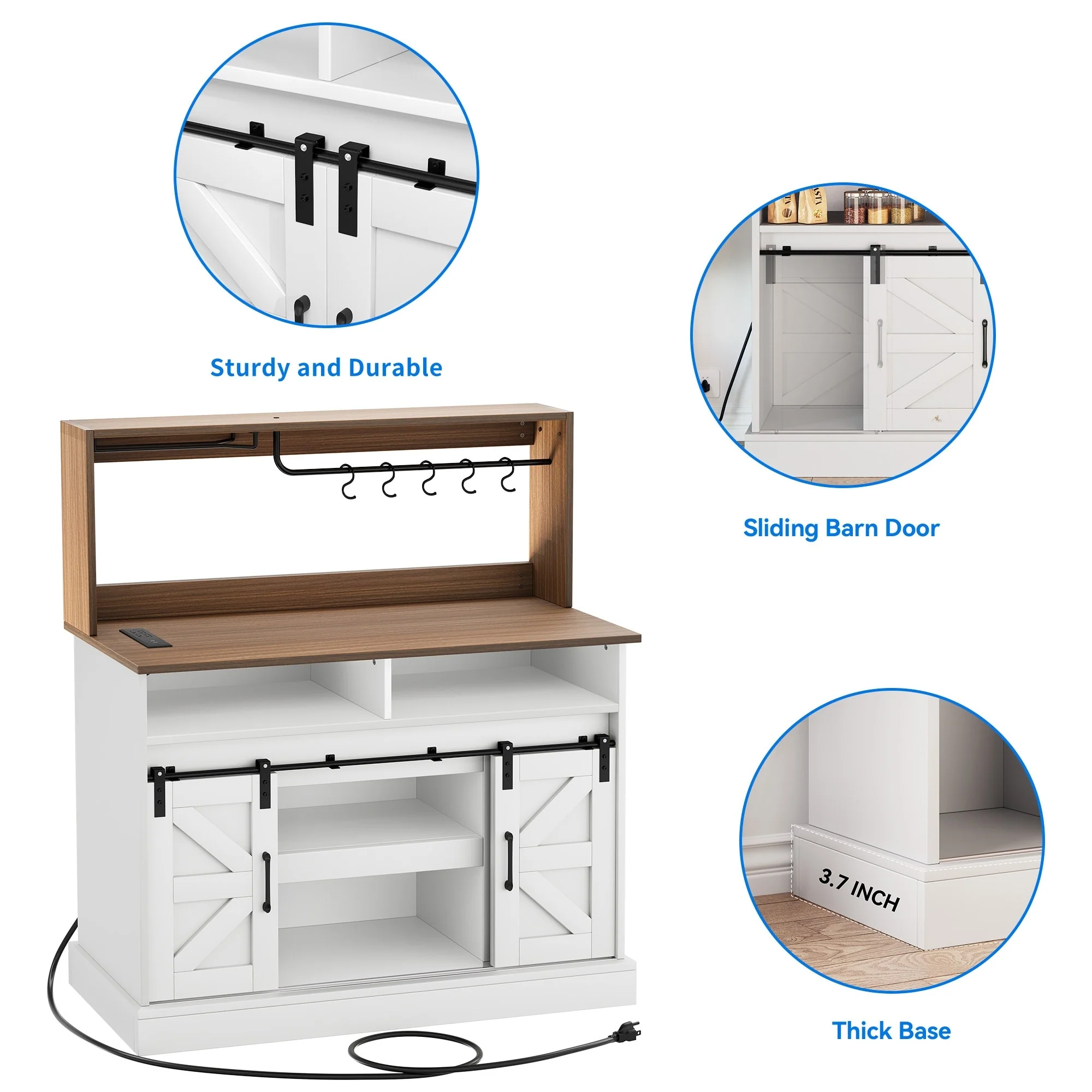 Moasis Farmhouse Coffee Bar Cabinet - 15.1