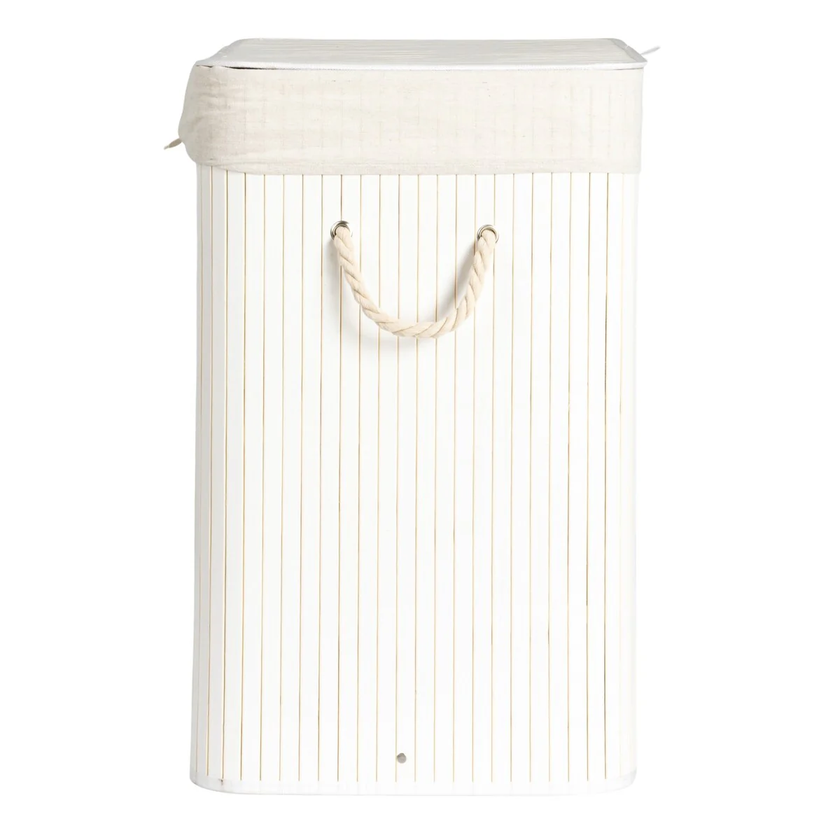Household Essentials Bamboo Double Laundry Hamper with Rope Handles and Removable Laundry Bag