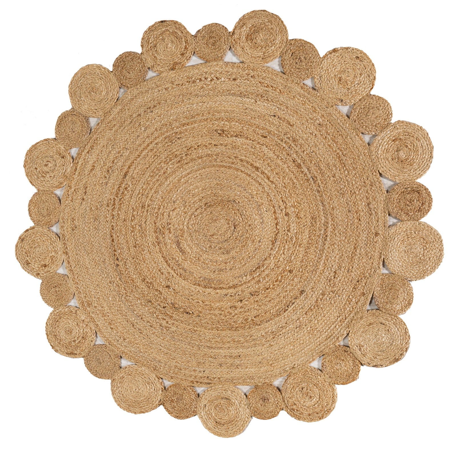Eden Natural Jute hippie Circle Natural Area Rug