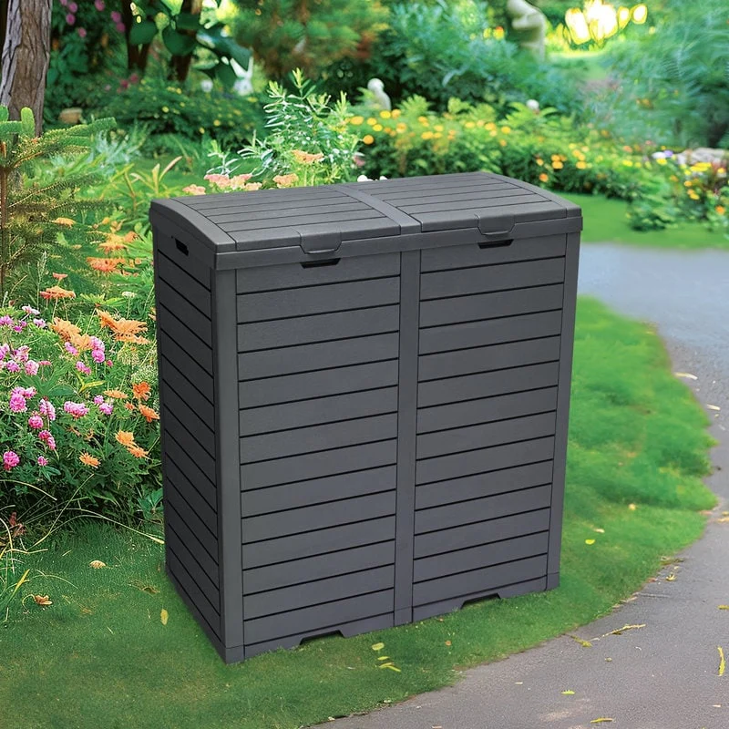 Resin Step On Curbside Trash Can & Recycling Bin